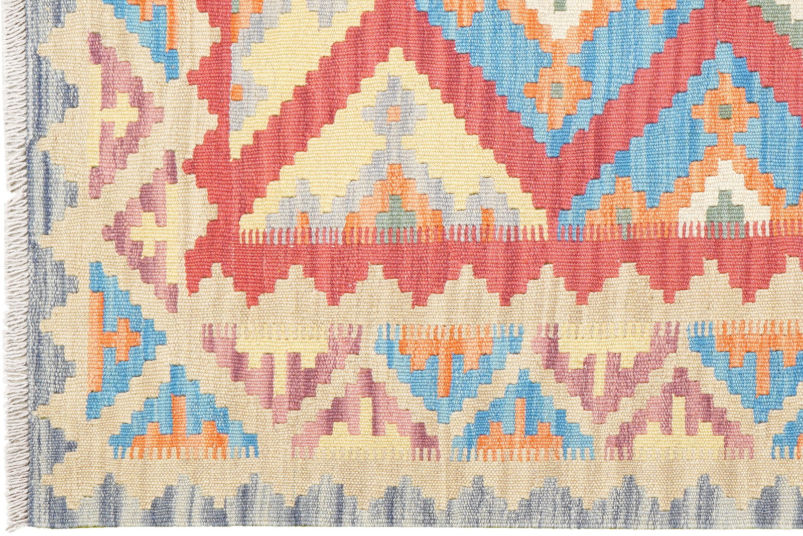 Kelim Gashgai — Handgefertigt, 171x123 cm, Beige, 100% Virgin Wool | View 4