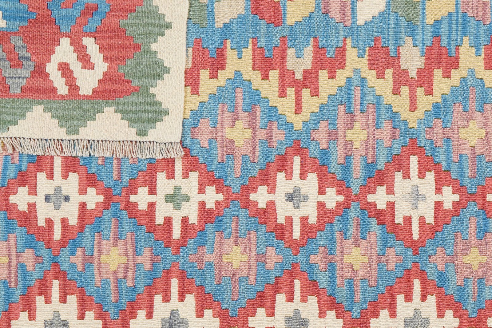 Kelim Gashgai — Handmade, 167x234 cm, Blue, 100% Virgin Wool | View 6