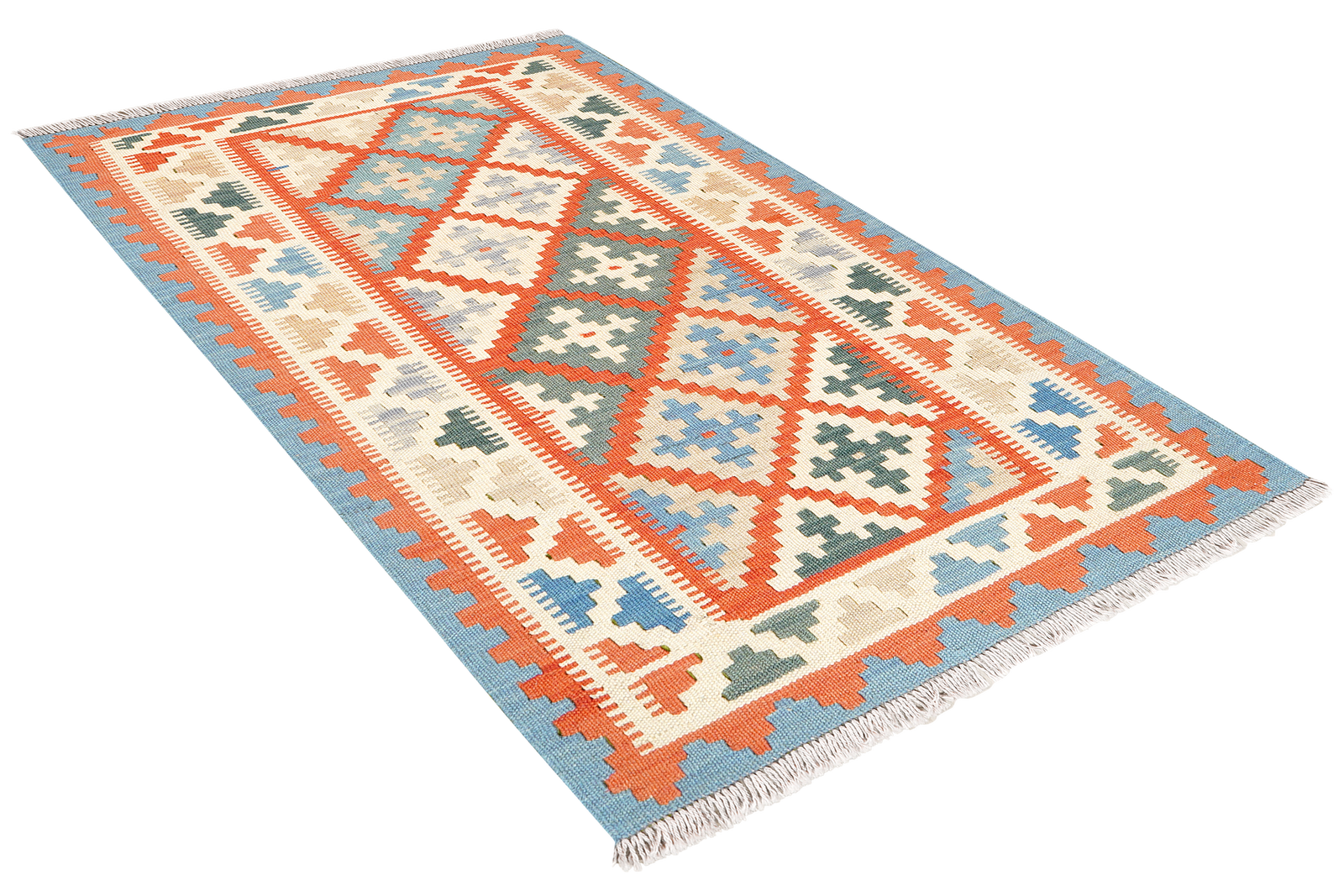 Kelim Gashgai — Handgefertigt, 124x82 cm, Beige, 100% Virgin Wool | View 5