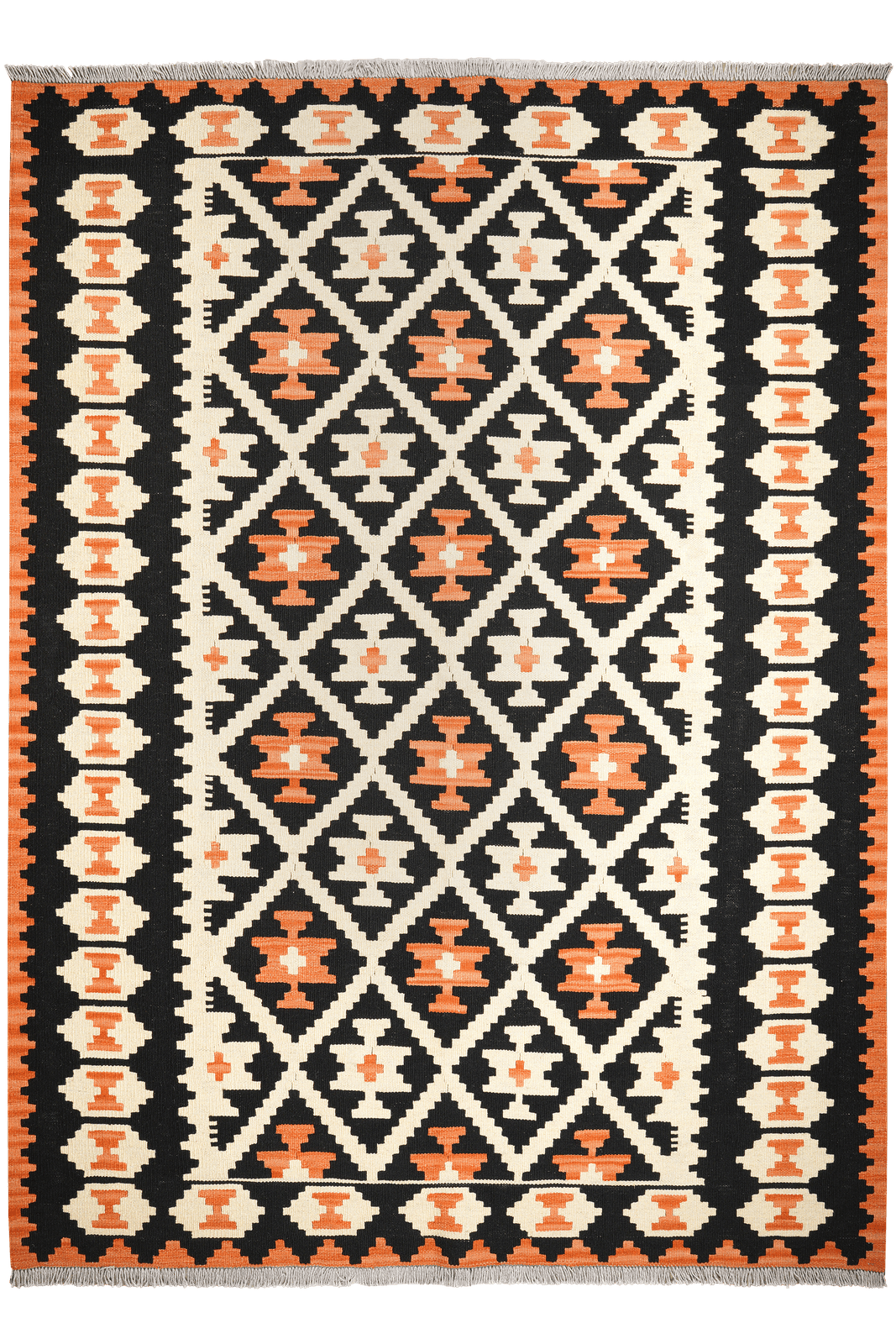 Kelim Gashgai — Handmade, 173x240 cm, Beige, 100% Virgin Wool | Main view