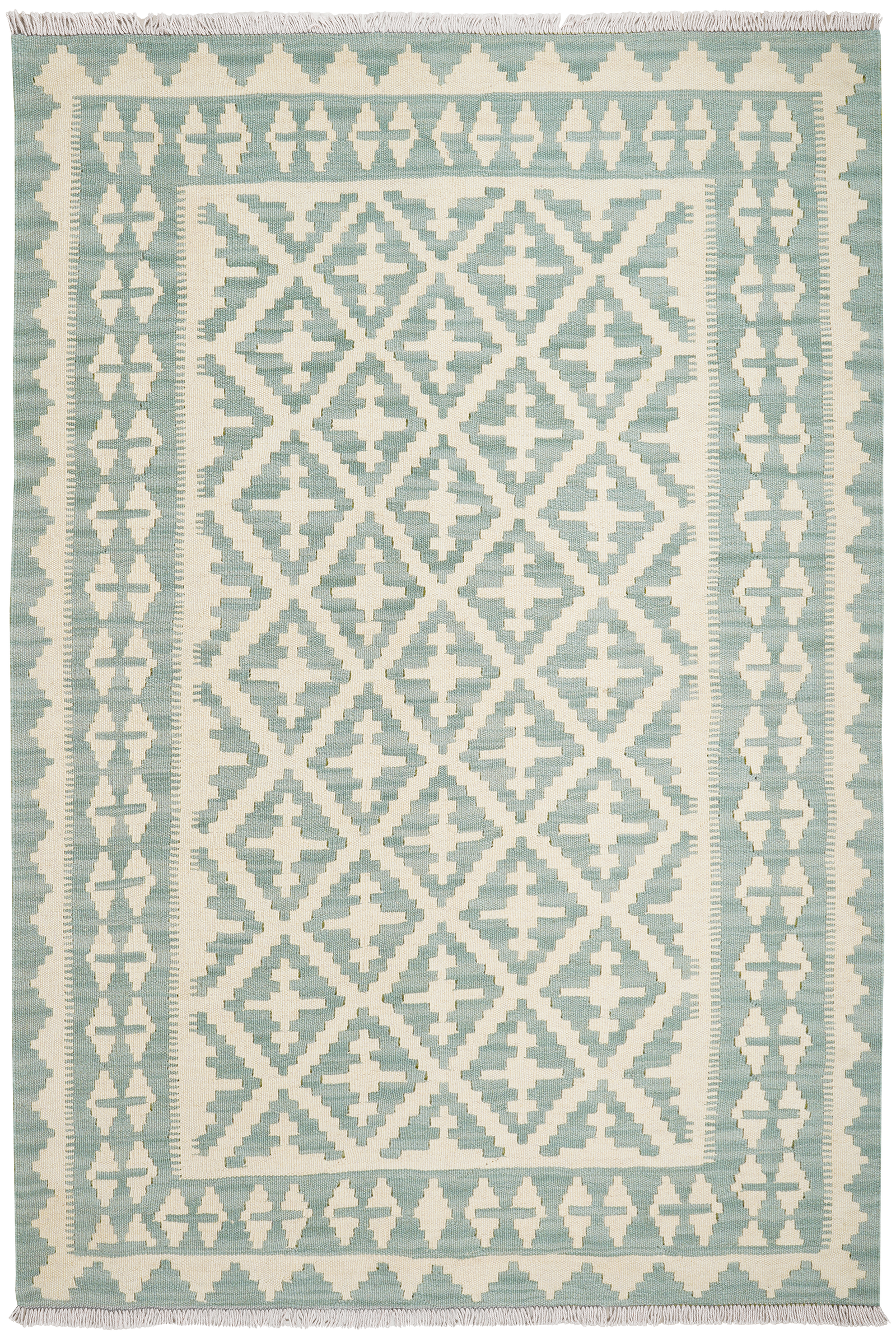 Kelim Gashgai — Handgefertigt, 181x122 cm, Grün, 100% Virgin Wool | Main view
