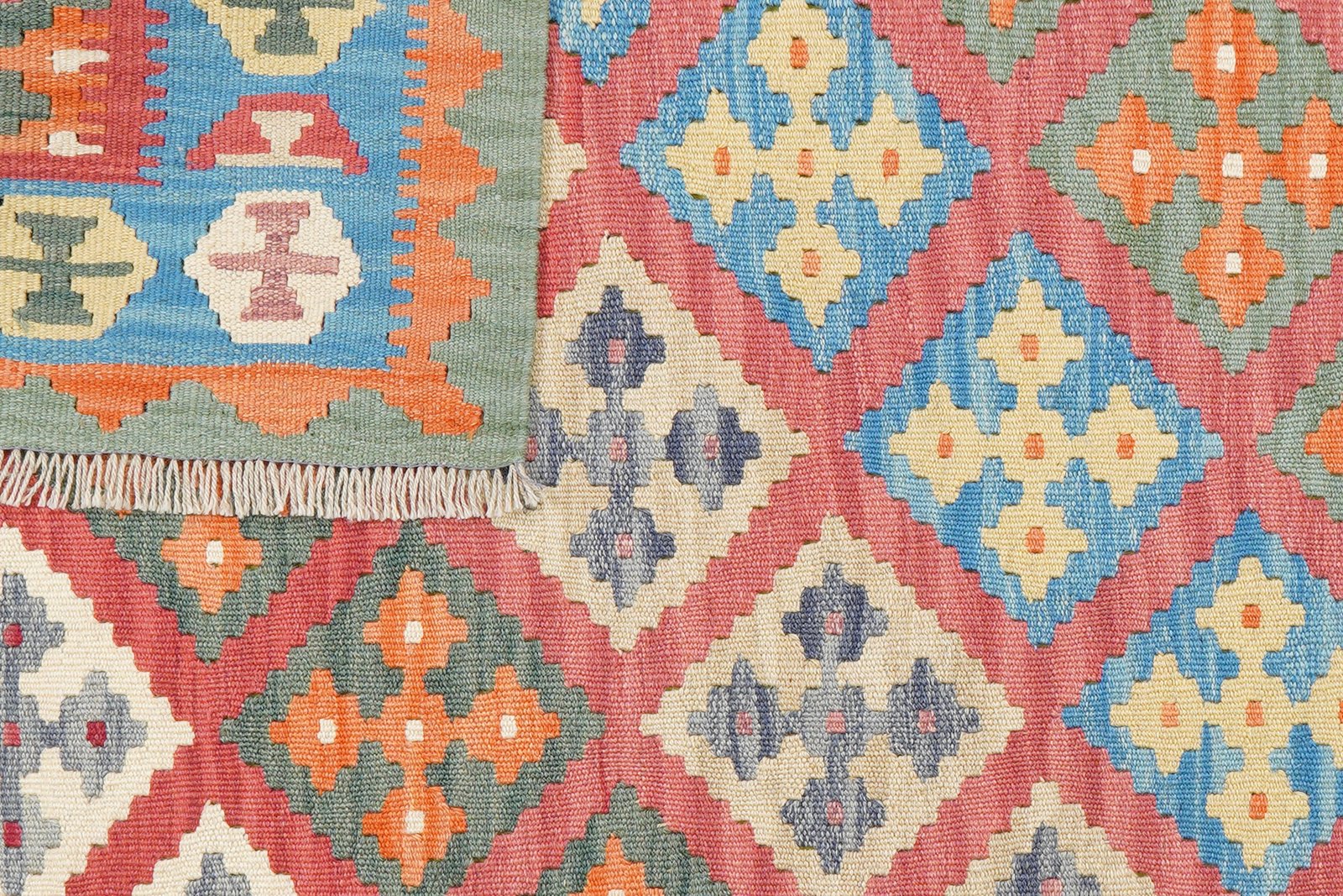 Kelim Gashgai — Handmade, 129x191 cm, Red, 100% Virgin Wool | View 6