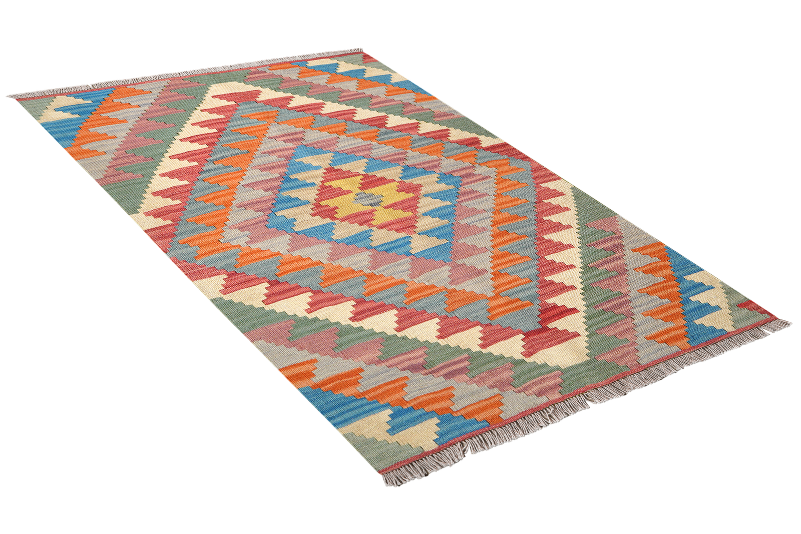 Kelim Gashgai — Handmade, 103x145 cm, Multicolor, 100% Virgin Wool | View 4