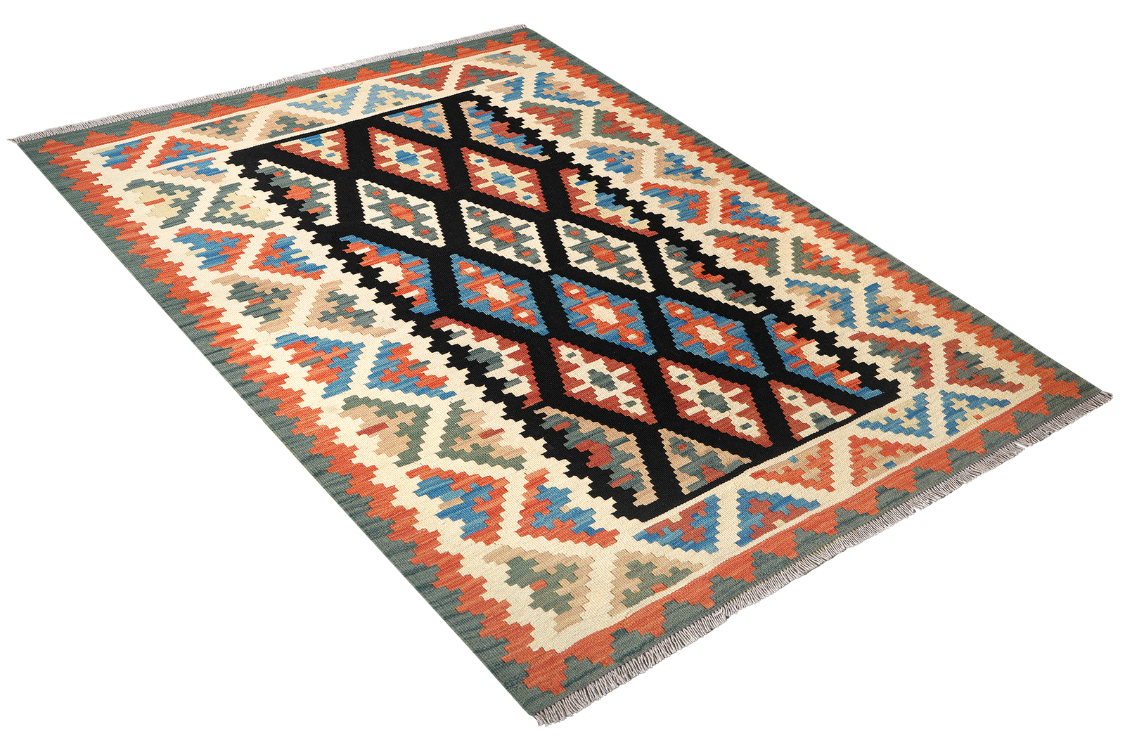 Kelim Gashgai — Handgefertigt, 194x150 cm, Beige, 100% Virgin Wool | View 5