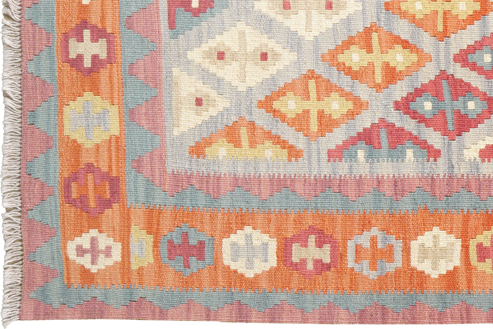 Kelim Gashgai — Handmade, 109x148 cm, Grey, 100% Virgin Wool | View 3