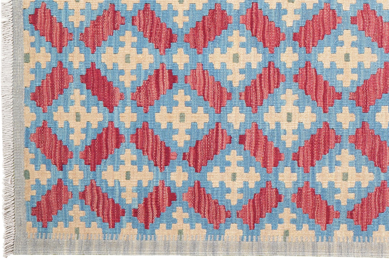 Kelim Gashgai — Handmade, 128x175 cm, Blue, 100% Virgin Wool | View 3