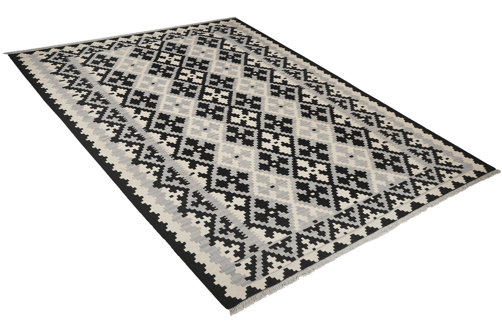 Kelim Gashgai — Handmade, 177x239 cm, Black, 100% Virgin Wool | View 4