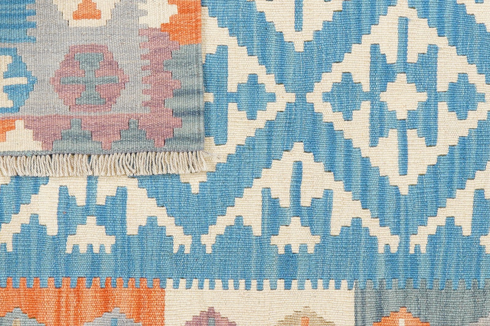 Kelim Gashgai — Handmade, 100x148 cm, Blue, 100% Virgin Wool | View 6