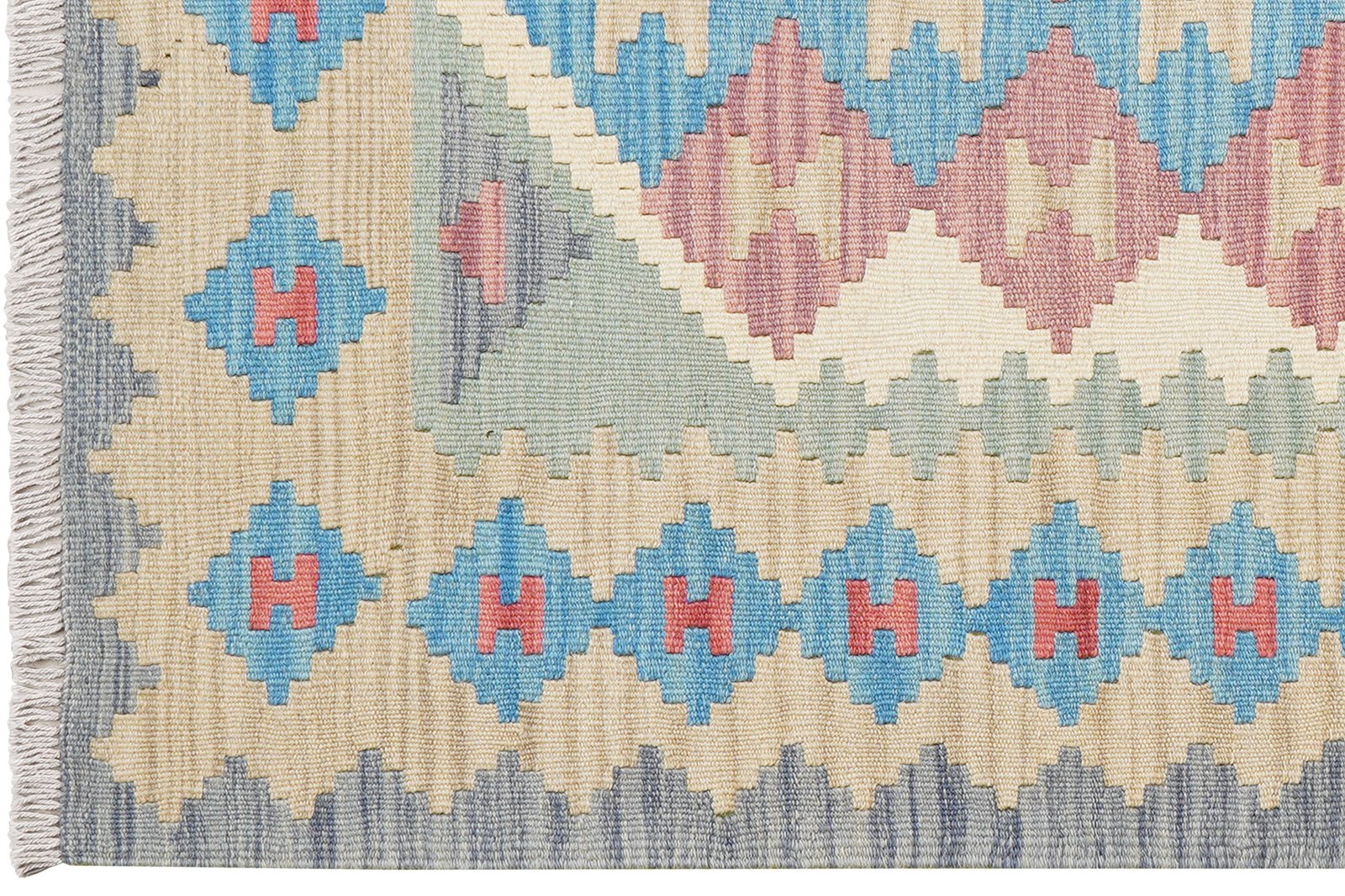 Kelim Gashgai — Handmade, 99x151 cm, Beige, 100% Virgin Wool | View 3