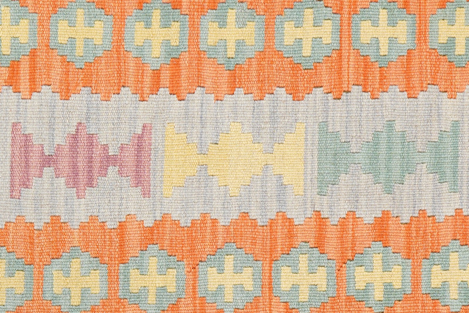 Kelim Gashgai — Handmade, 58x194 cm, Grey, 100% Virgin Wool | View 5