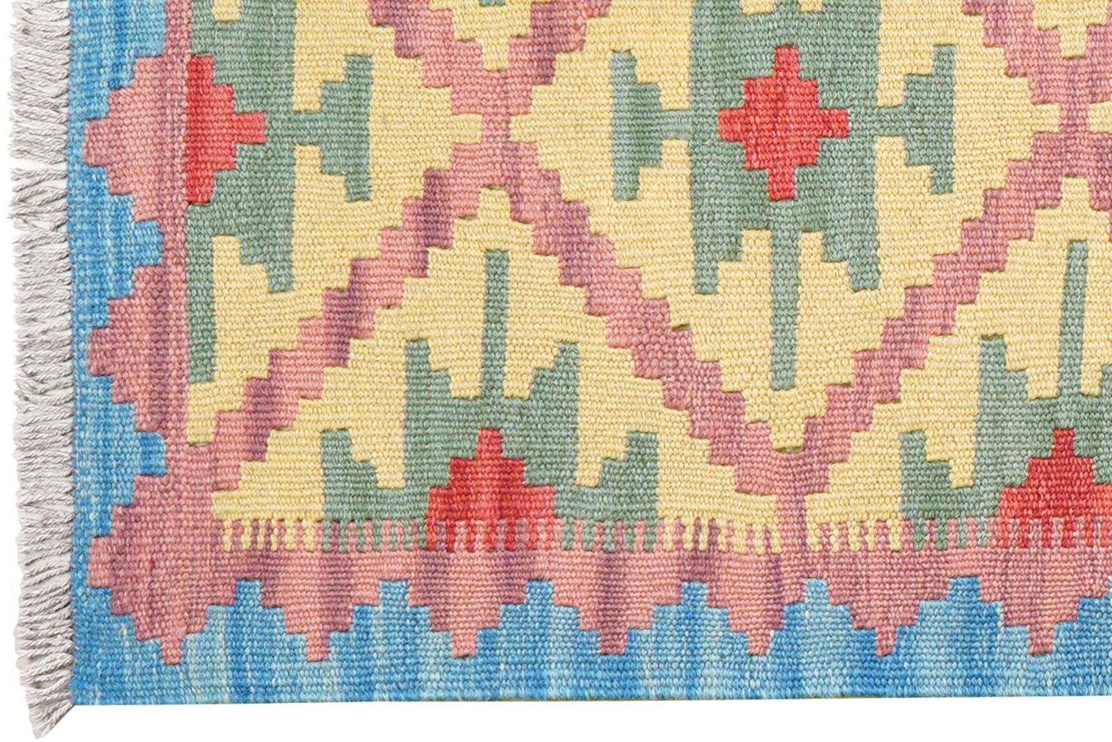 Kelim Gashgai — Handmade, 60x198 cm, Yellow, 100% Virgin Wool | View 3