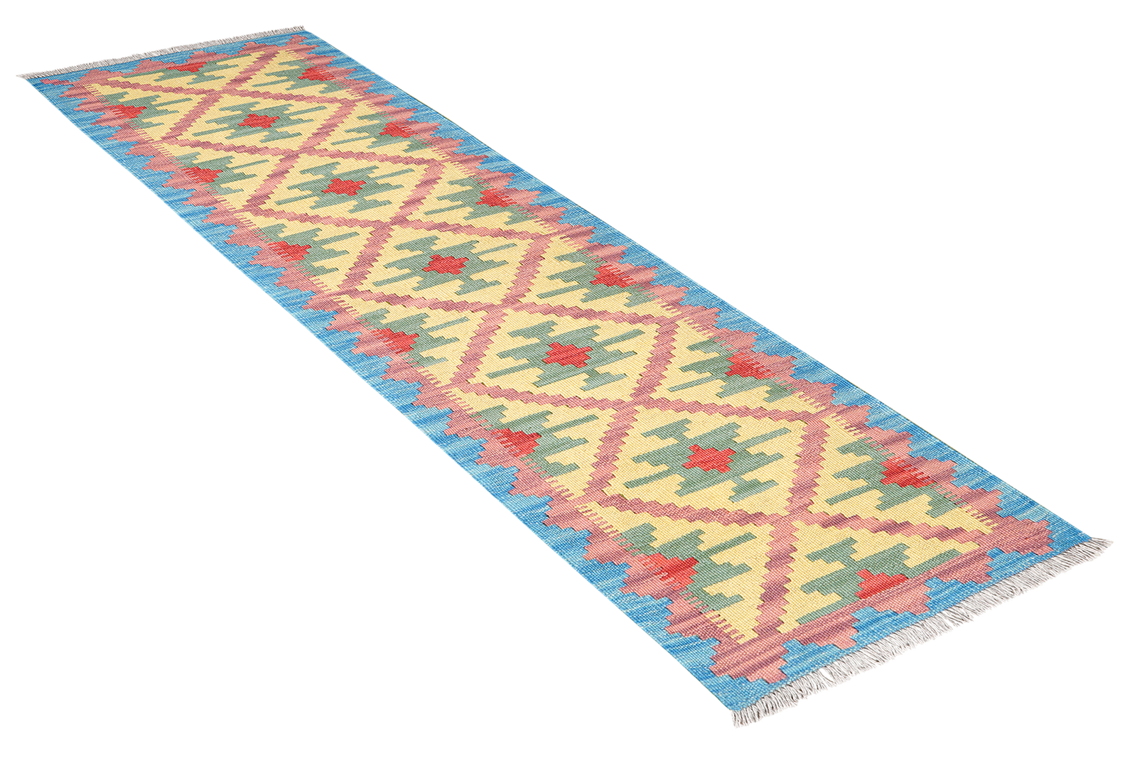 Kelim Gashgai — Handgefertigt, 198x60 cm, Blau, 100% Virgin Wool | View 5