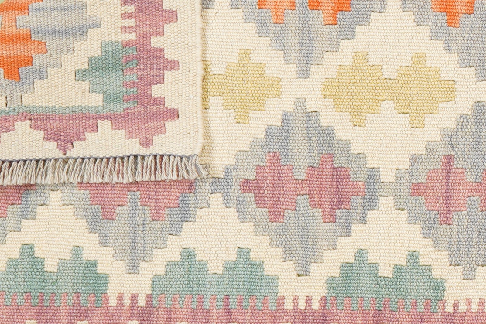 Kelim Gashgai — Handmade, 60x200 cm, Beige, 100% Virgin Wool | View 6
