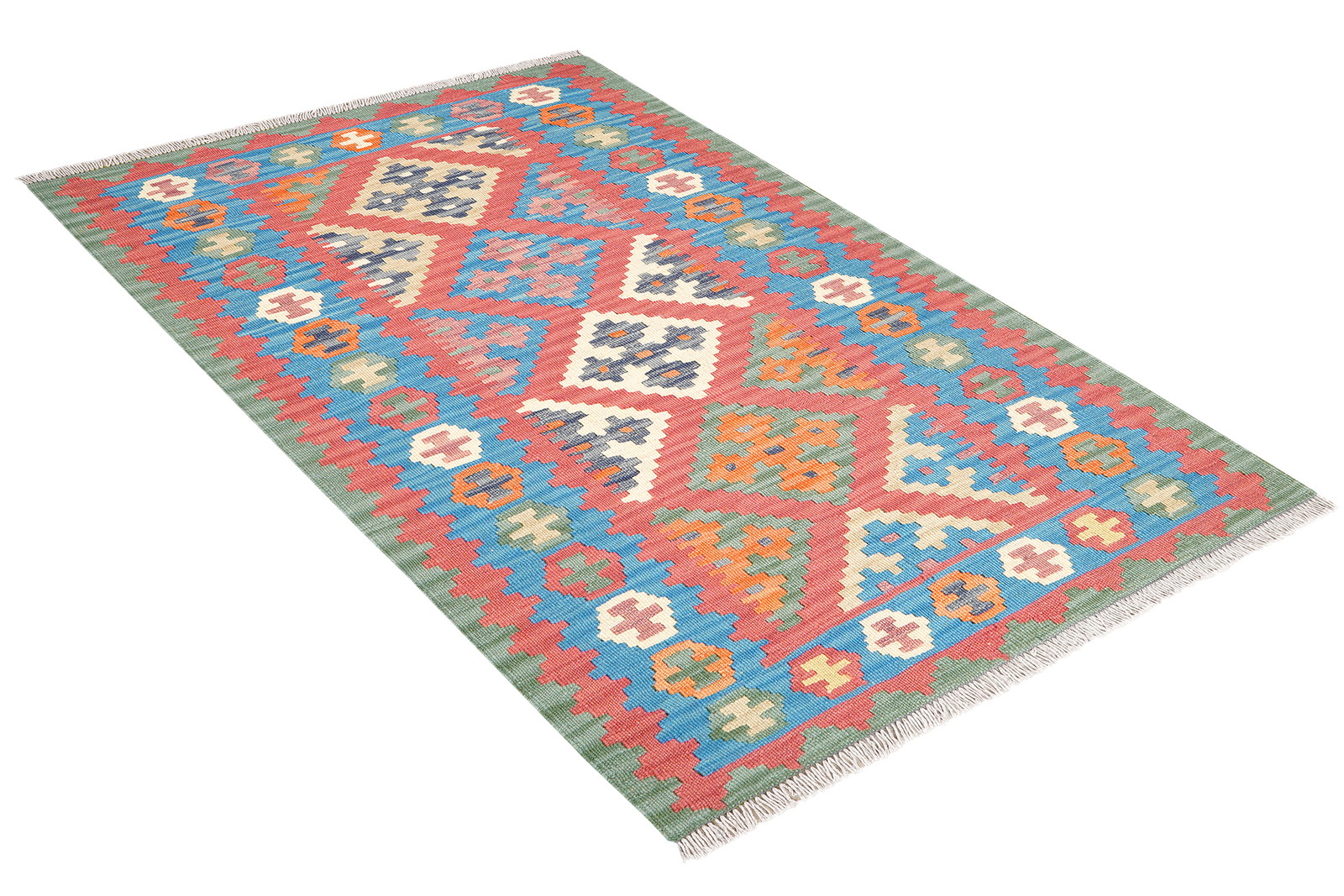 Kelim Gashgai — Handgefertigt, 155x101 cm, Blau, 100% Virgin Wool | View 5