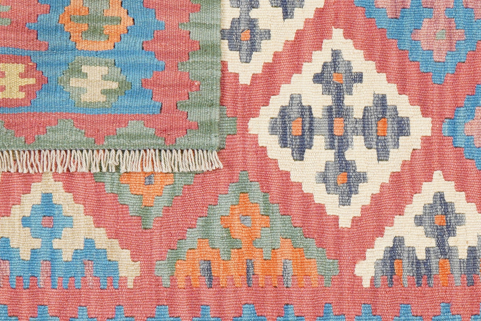 Kelim Gashgai — Handgefertigt, 155x101 cm, Blau, 100% Virgin Wool | View 7