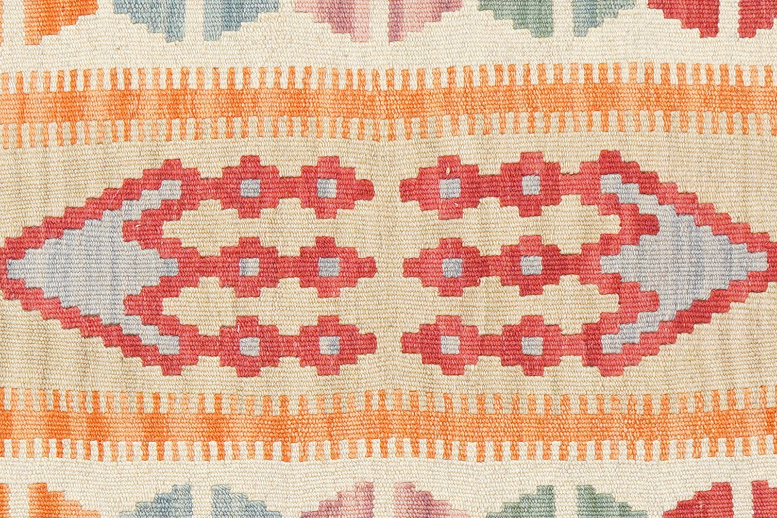 Kelim Gashgai — Handgefertigt, 244x63 cm, Beige, 100% Virgin Wool | View 6