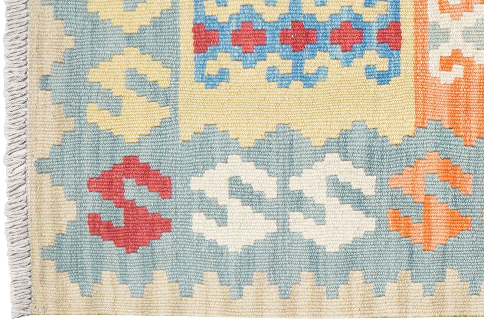 Kelim Gashgai — Handmade, 61x249 cm, Blue, 100% Virgin Wool | View 3