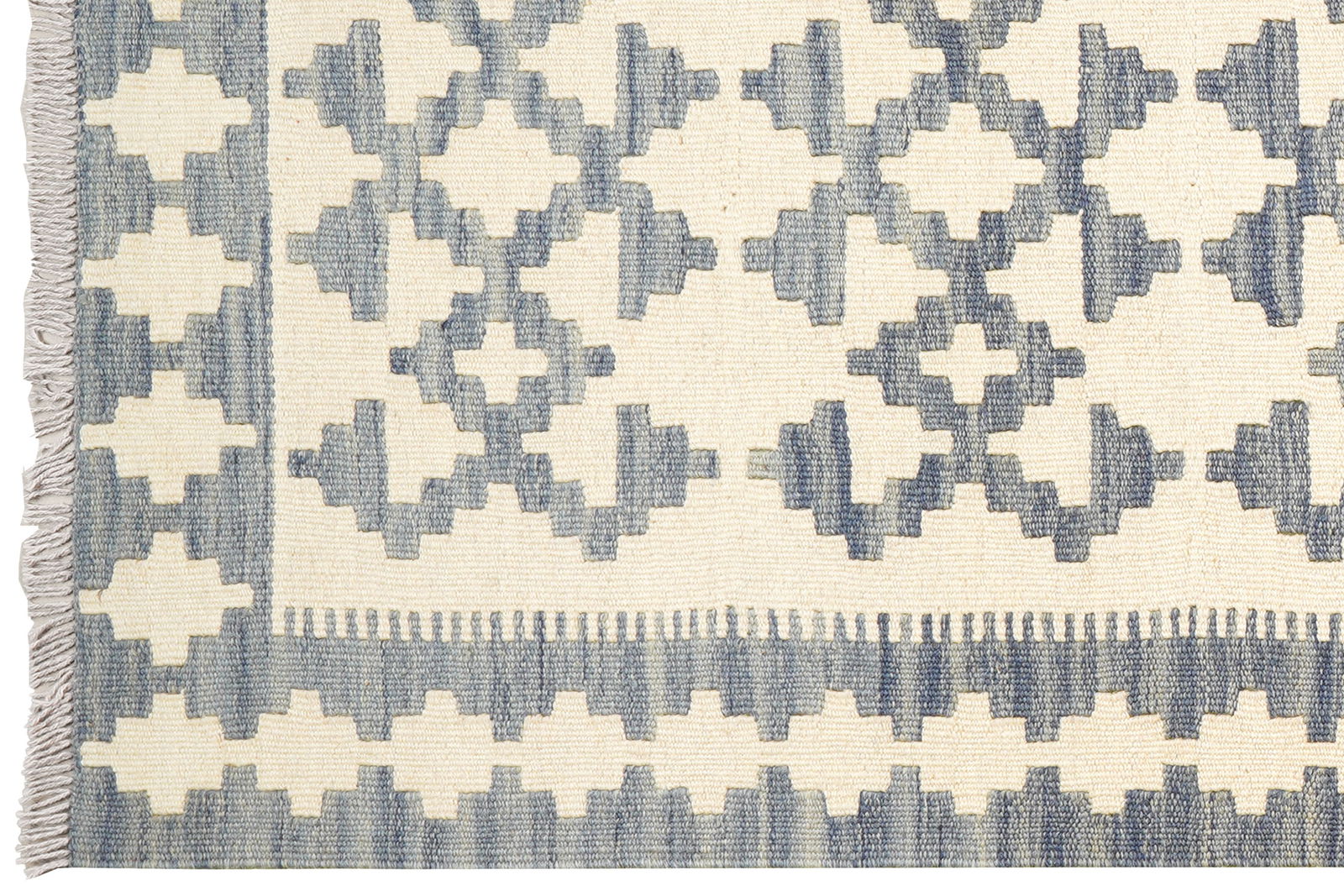 Kelim Gashgai — Handgefertigt, 254x84 cm, Grau, 100% Virgin Wool | View 4