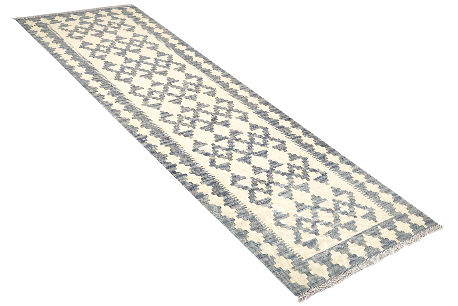 Kelim Gashgai — Handgefertigt, 254x84 cm, Grau, 100% Virgin Wool | View 5