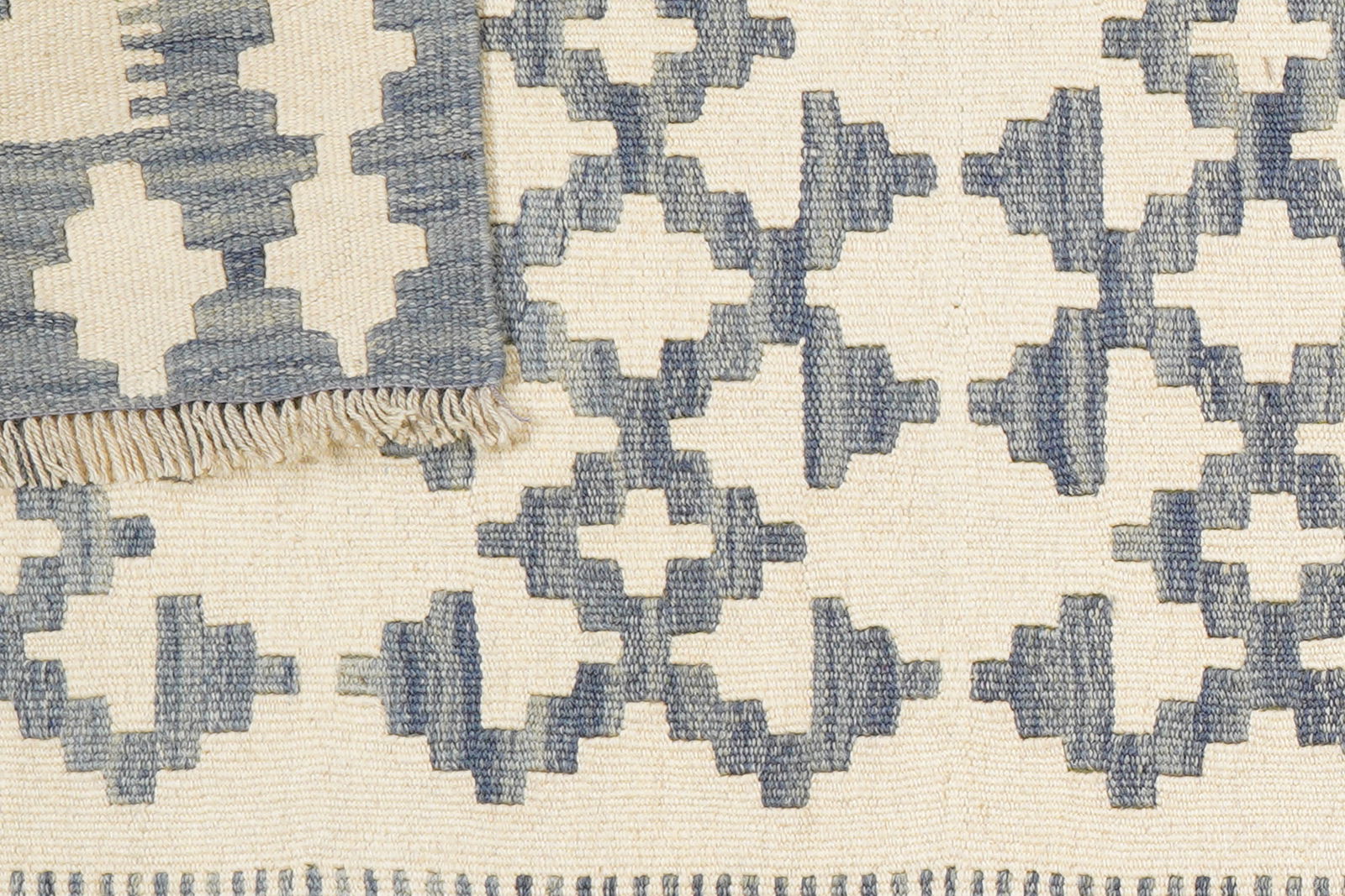 Kelim Gashgai — Handgefertigt, 254x84 cm, Grau, 100% Virgin Wool | View 7