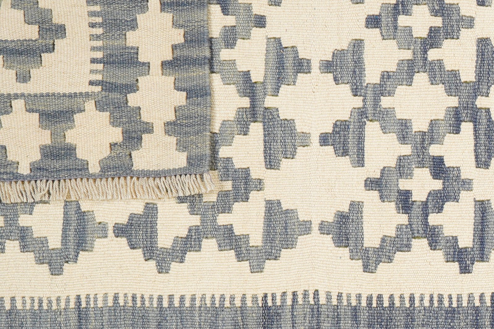 Kelim Gashgai — Handmade, 85x256 cm, Beige, 100% Virgin Wool | View 6
