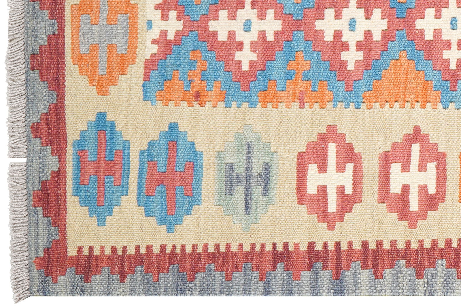 Kelim Gashgai — Handgefertigt, 240x84 cm, Beige, 100% Virgin Wool | View 4