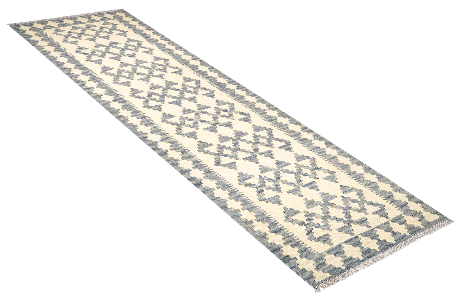 Kelim Gashgai — Handgefertigt, 257x84 cm, Grau, 100% Virgin Wool | View 5