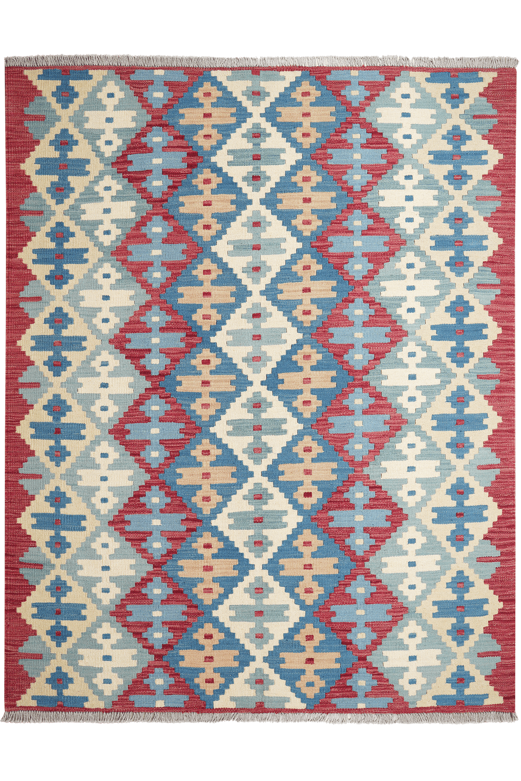 Kelim Gashgai — Handmade, 156x197 cm, Blue, 100% Virgin Wool | Main view