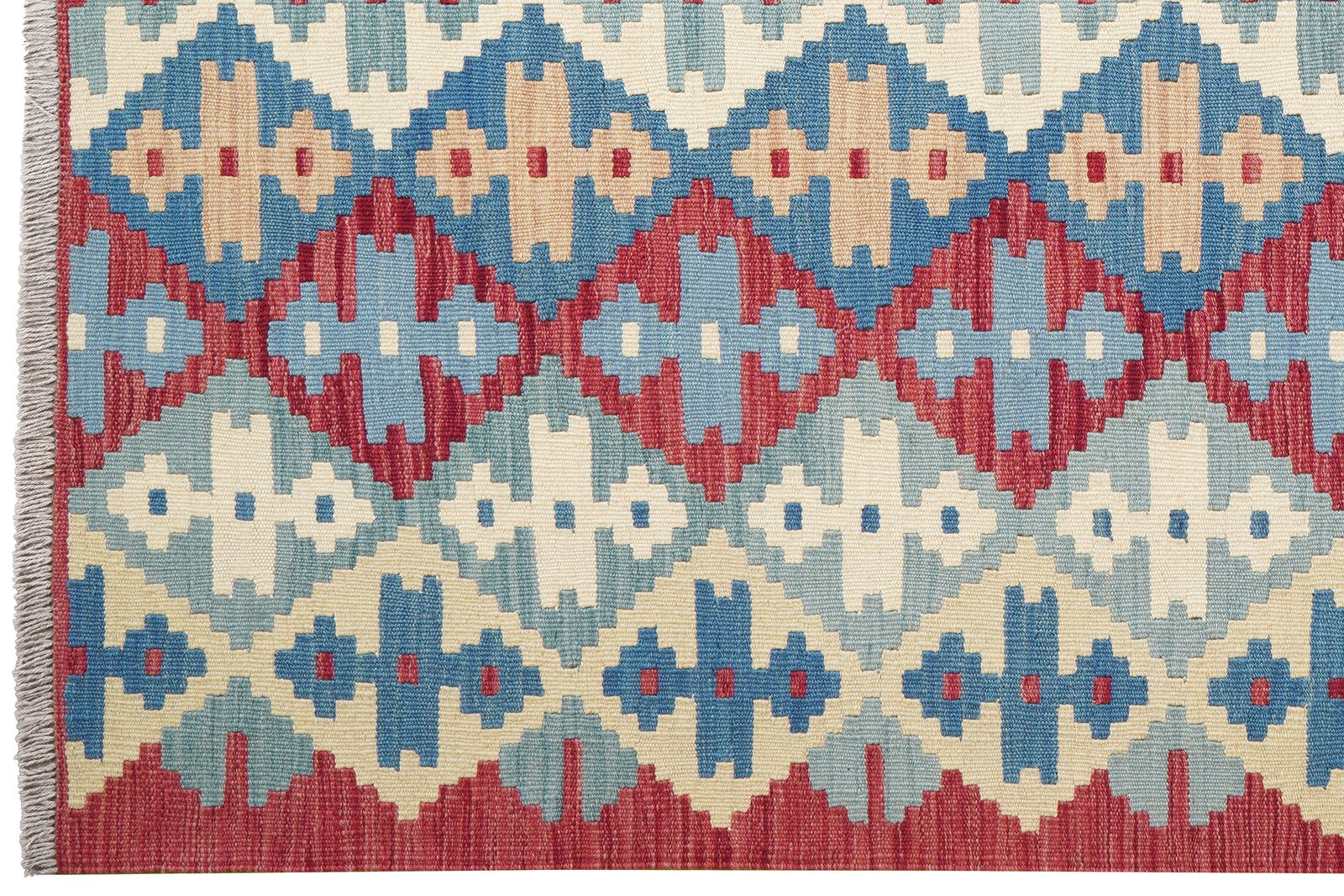Kelim Gashgai — Handmade, 156x197 cm, Blue, 100% Virgin Wool | View 3