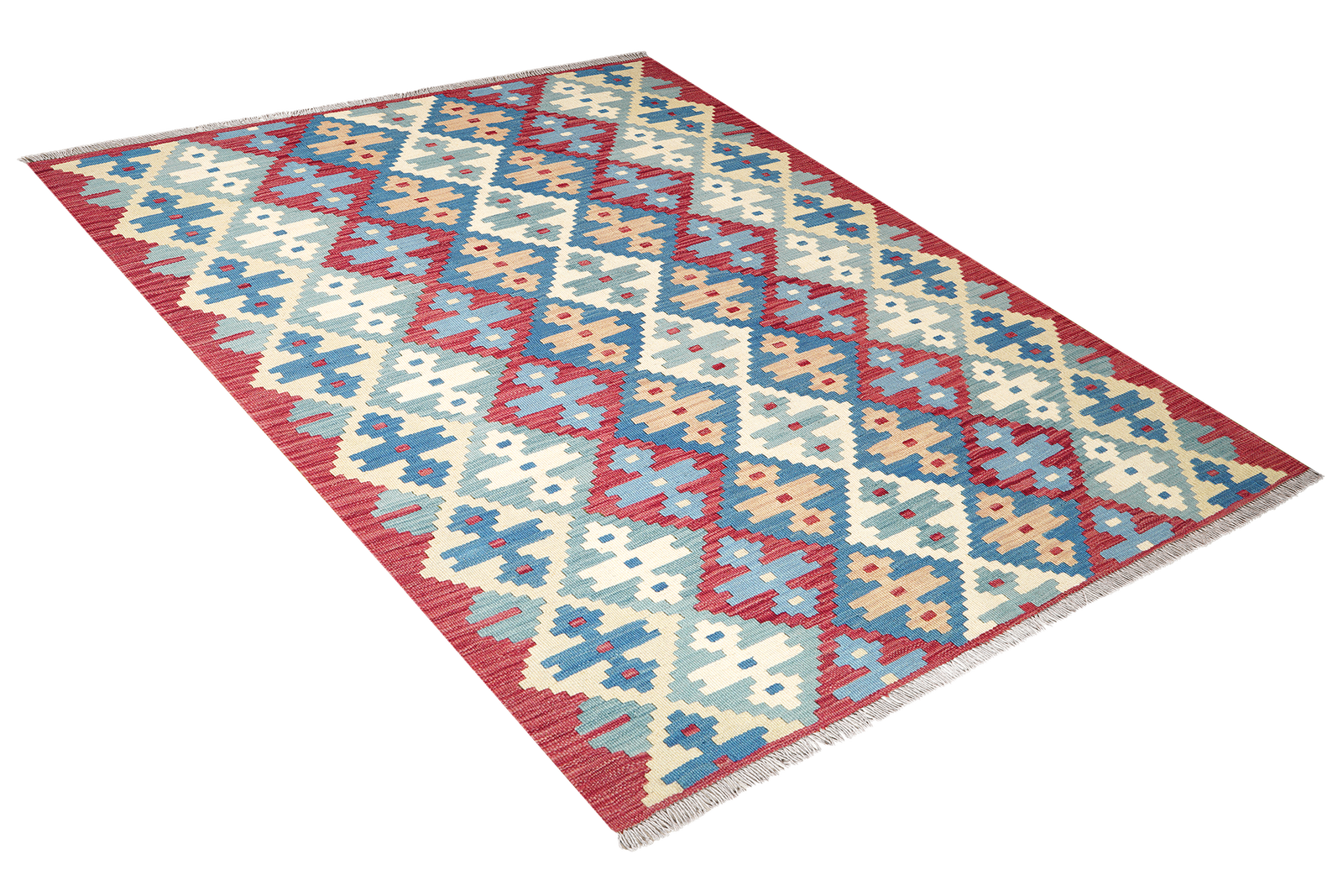 Kelim Gashgai — Handgefertigt, 197x156 cm, Rot, 100% Virgin Wool | View 5