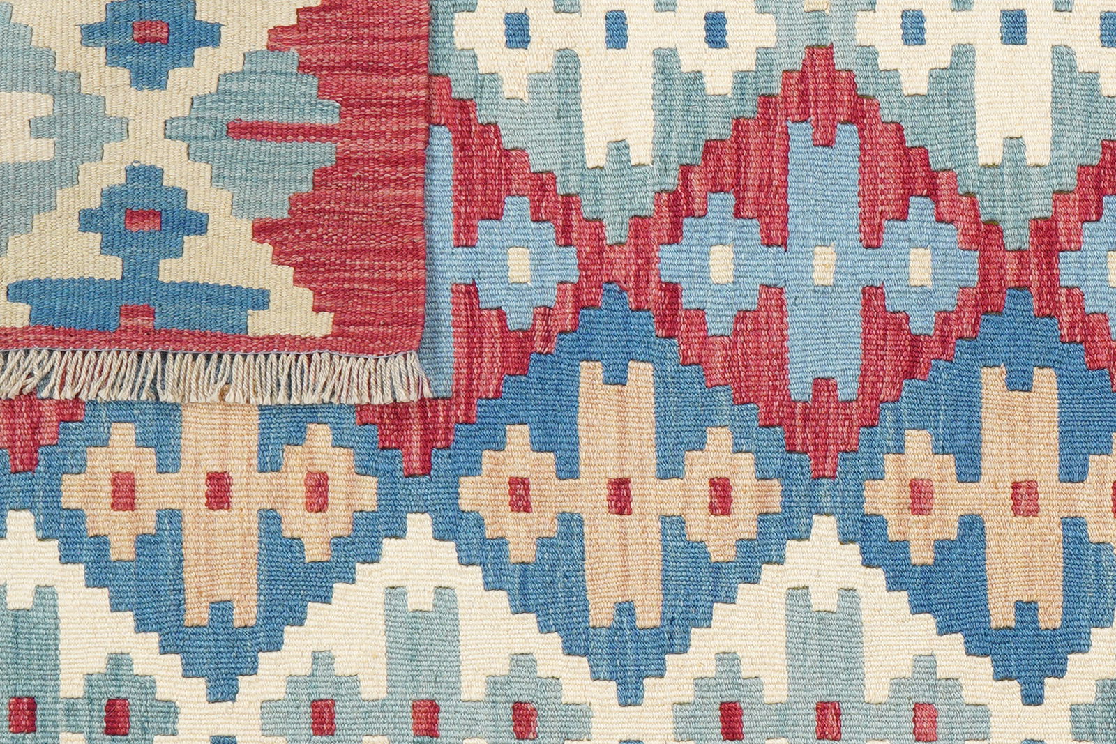 Kelim Gashgai — Handgefertigt, 197x156 cm, Rot, 100% Virgin Wool | View 7