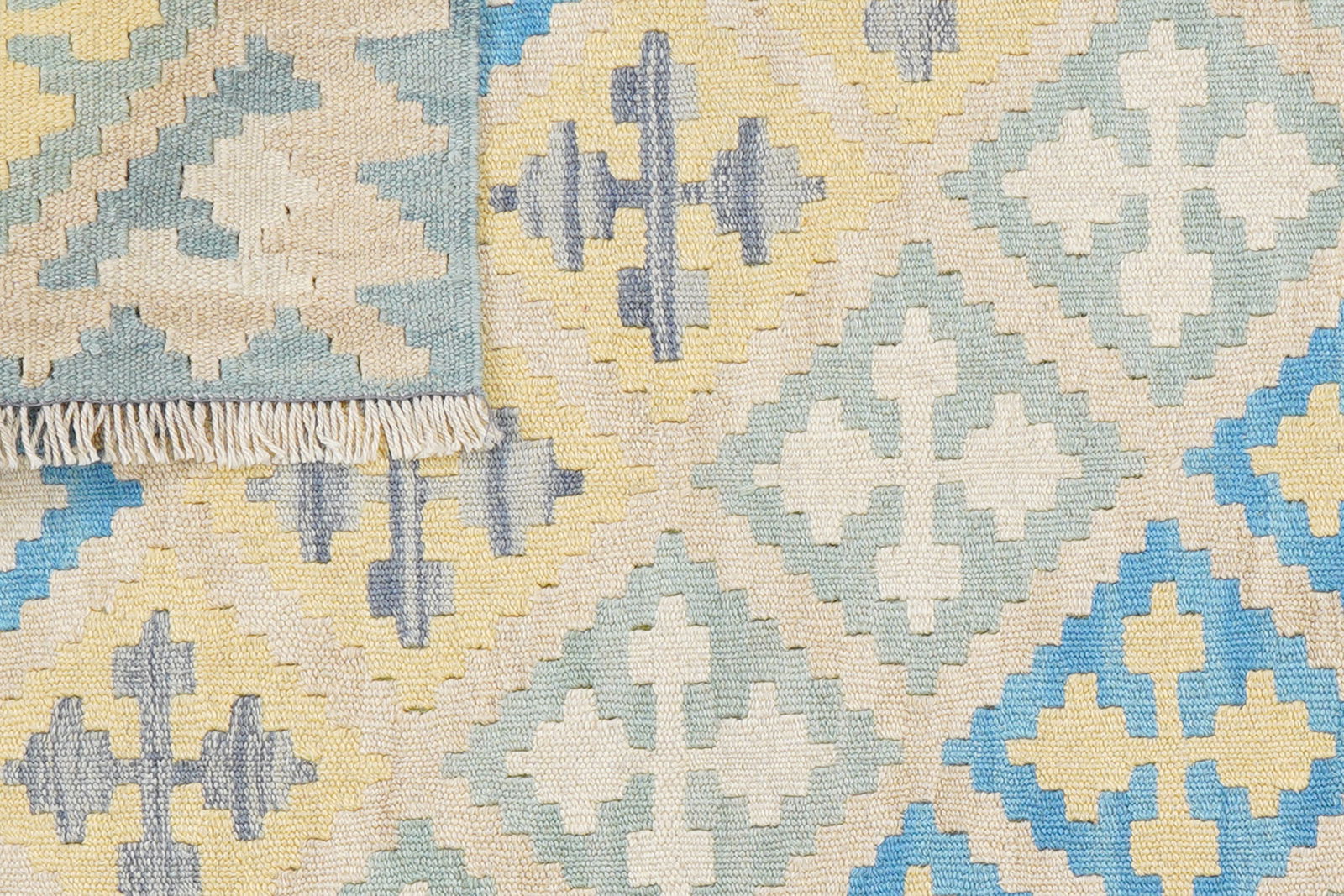 Kelim Gashgai — Handgefertigt, 115x82 cm, Beige, 100% Virgin Wool | View 7