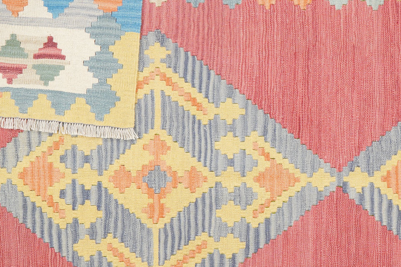 Kelim Gashgai — Handmade, 174x242 cm, Red, 100% Virgin Wool | View 6