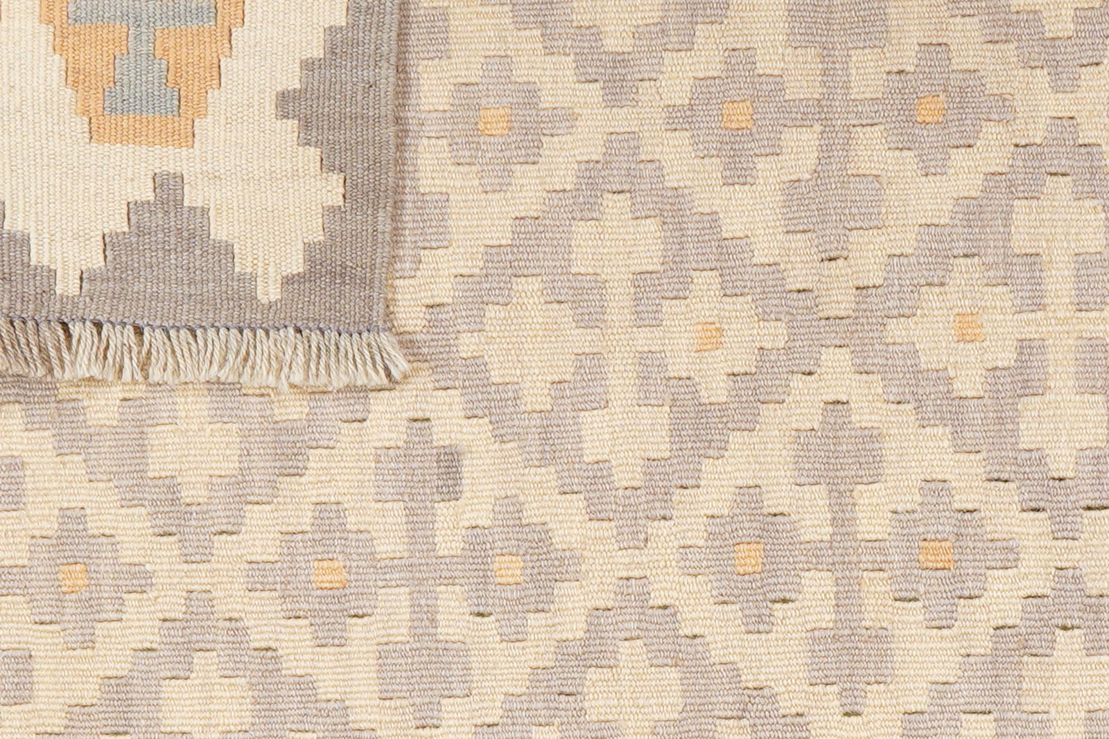 Kelim Gashgai — Handmade, 103x144 cm, Grey, 100% Virgin Wool | View 6