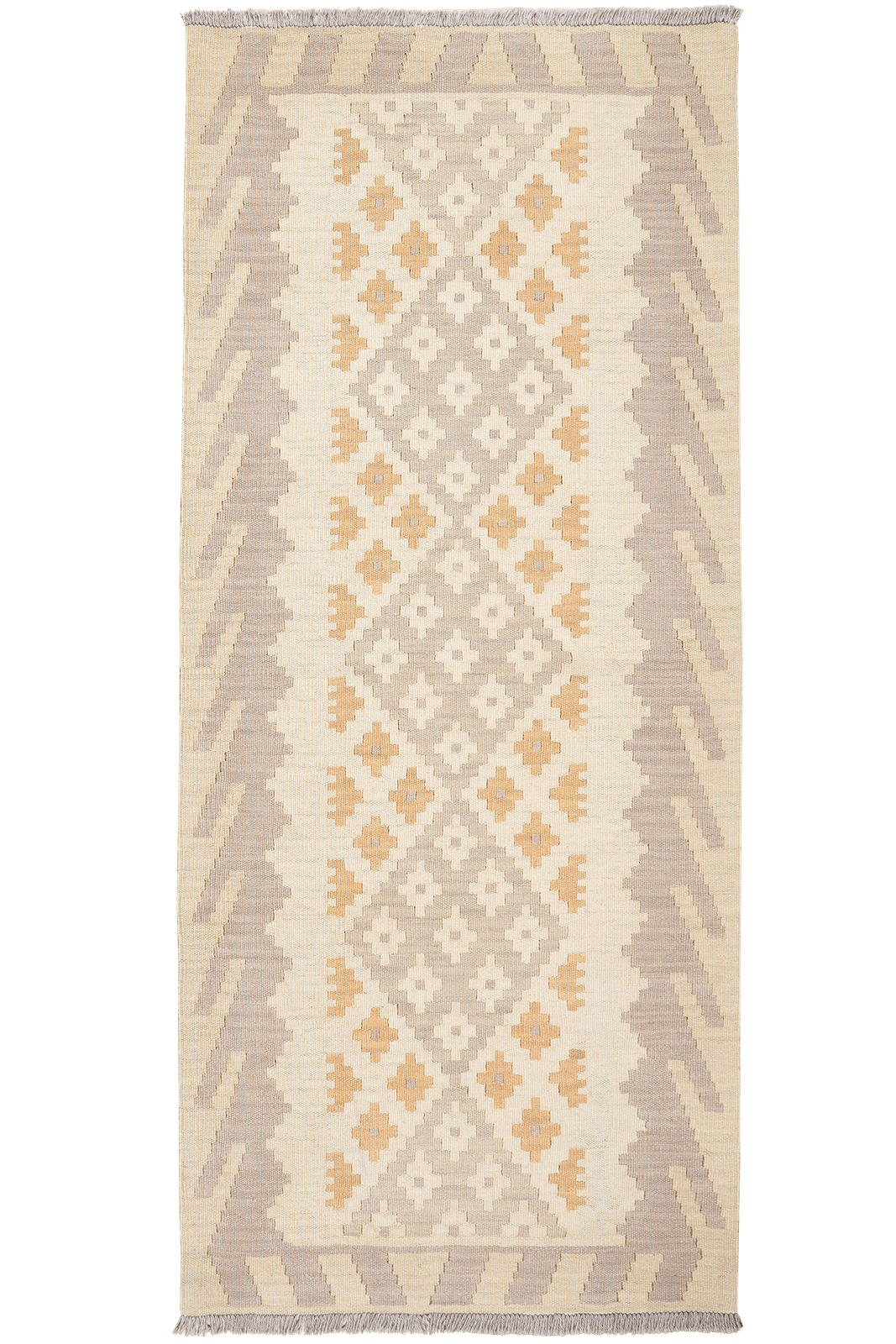 Kelim Gashgai — Handmade, 84x197 cm, Beige, 100% Virgin Wool | Main view