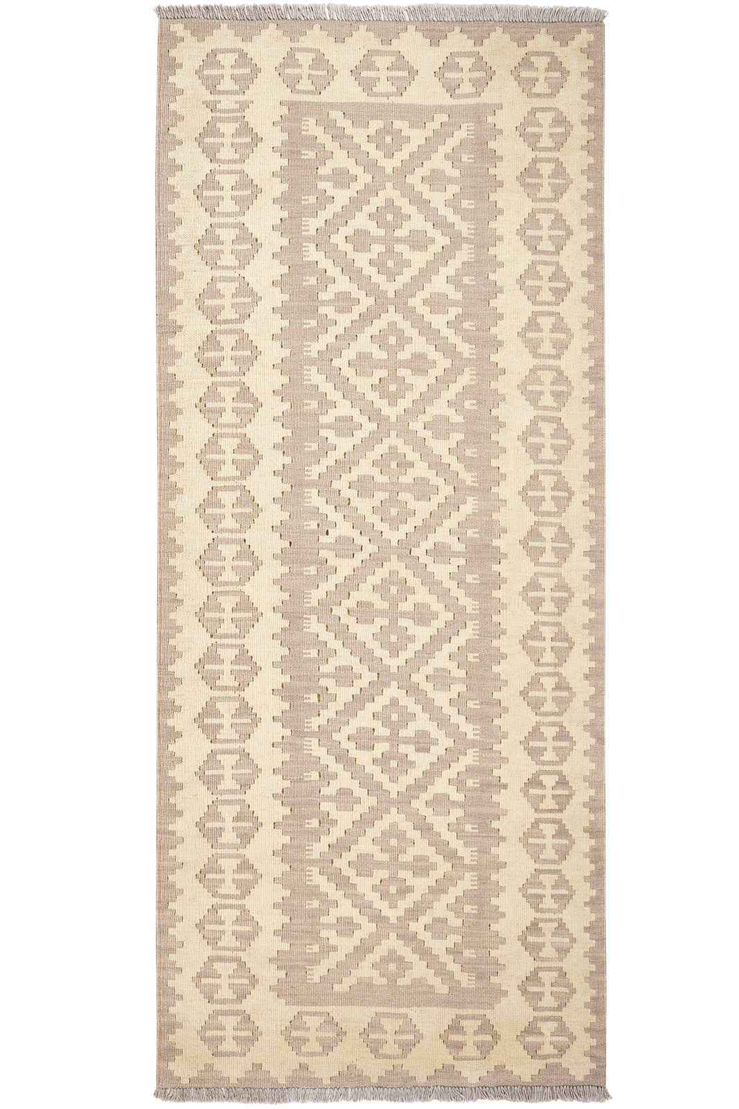 Kelim Gashgai — Handmade, 81x192 cm, Grey, 100% Virgin Wool | Main view