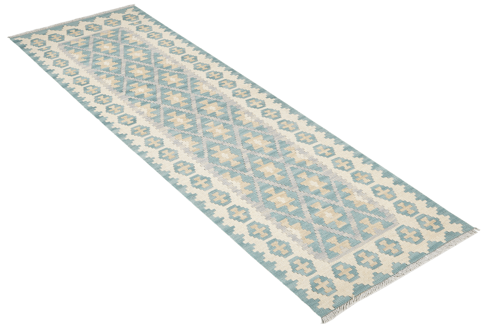 Kelim Gashgai — Handmade, 66x235 cm, Blue, 100% Virgin Wool | View 4