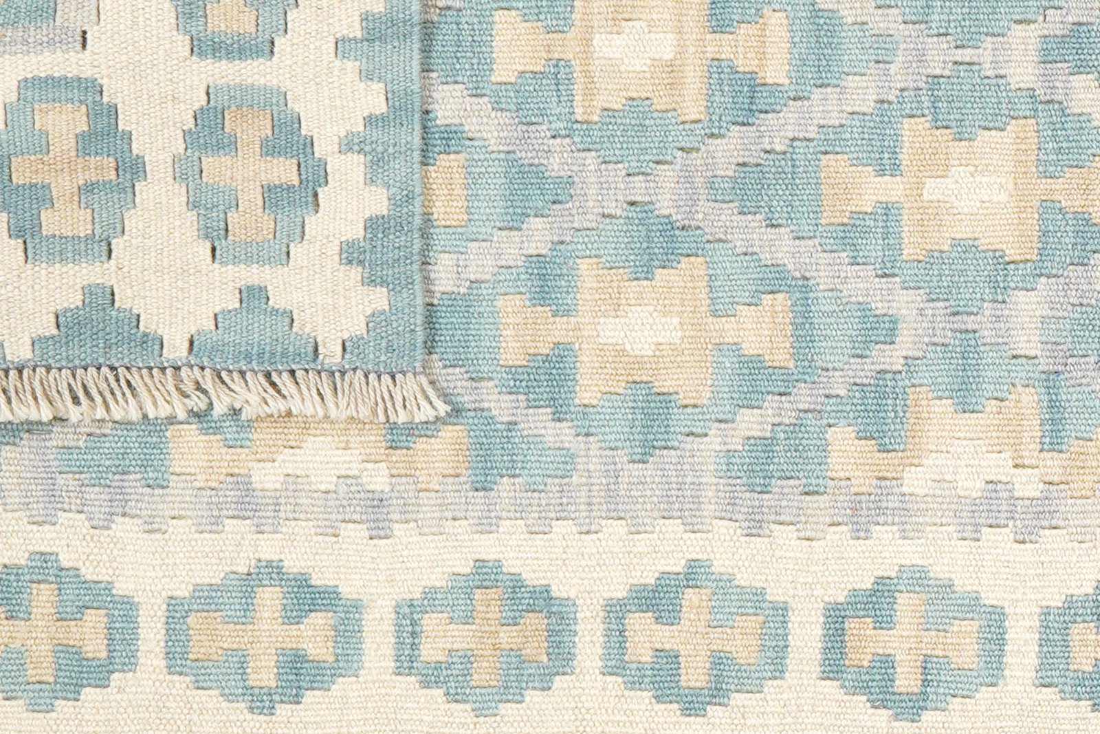 Kelim Gashgai — Handmade, 66x235 cm, Blue, 100% Virgin Wool | View 6