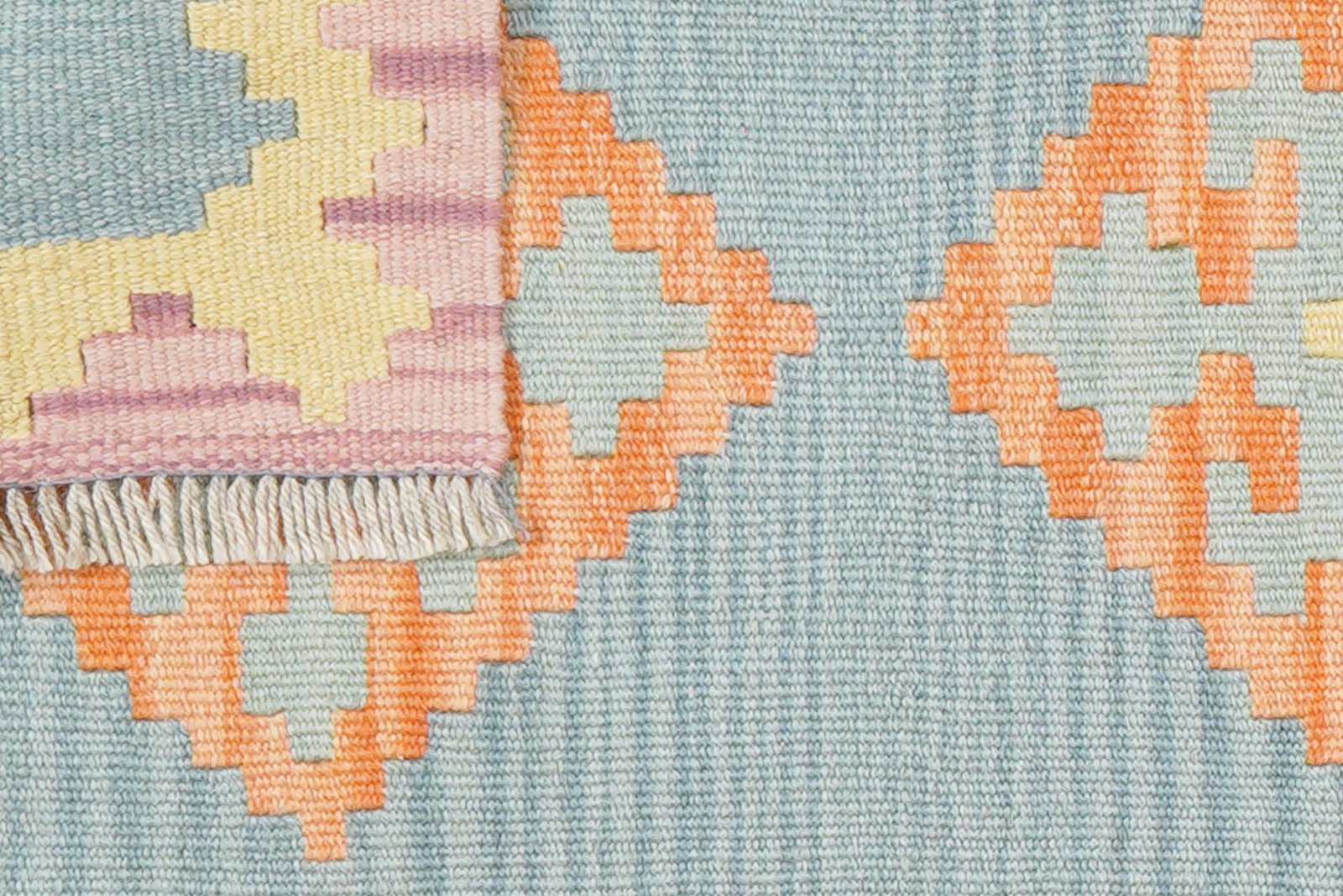 Kelim Gashgai — Handmade, 57x194 cm, Blue, 100% Virgin Wool | View 6