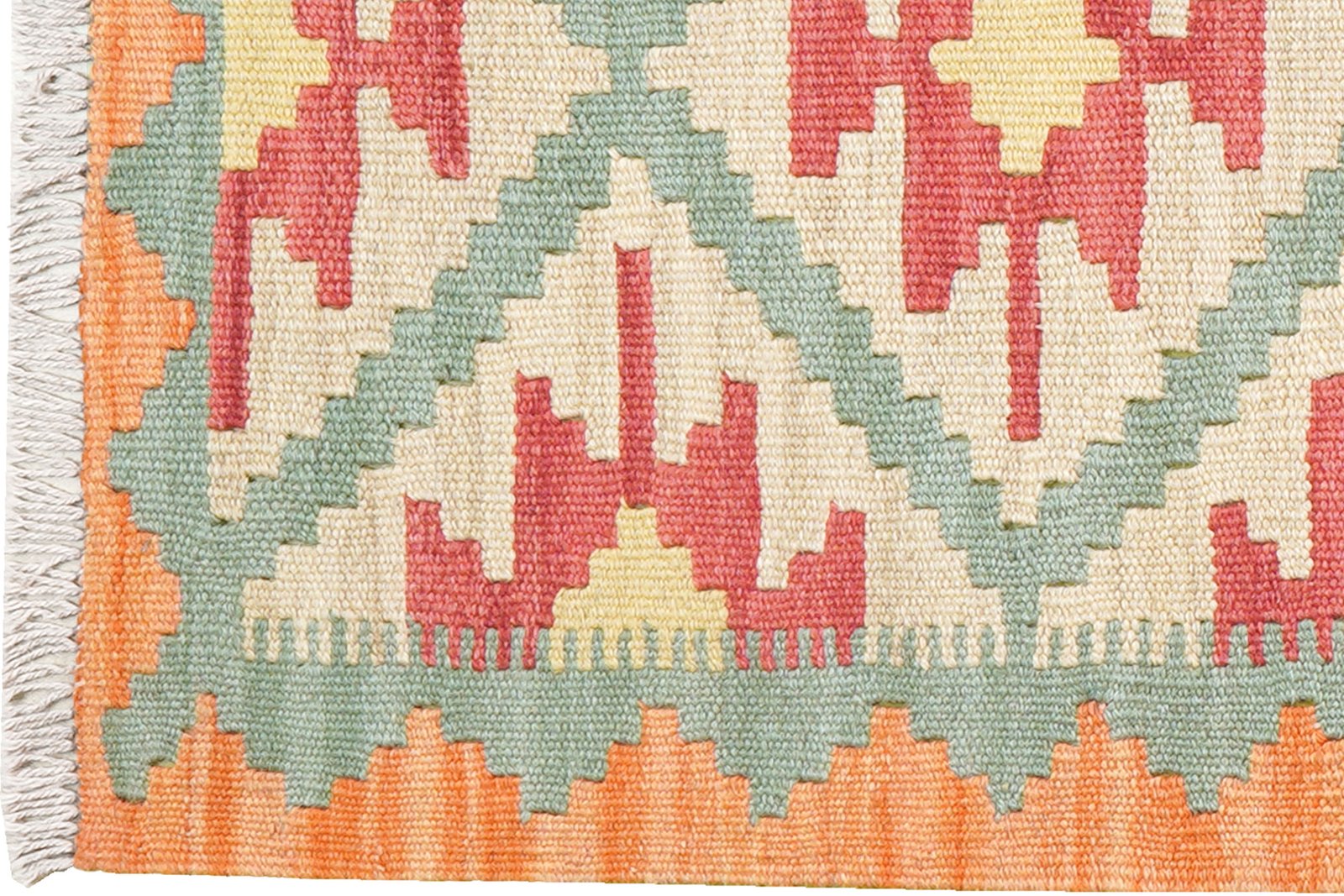 Kelim Gashgai — Handmade, 63x201 cm, Beige, 100% Virgin Wool | View 3