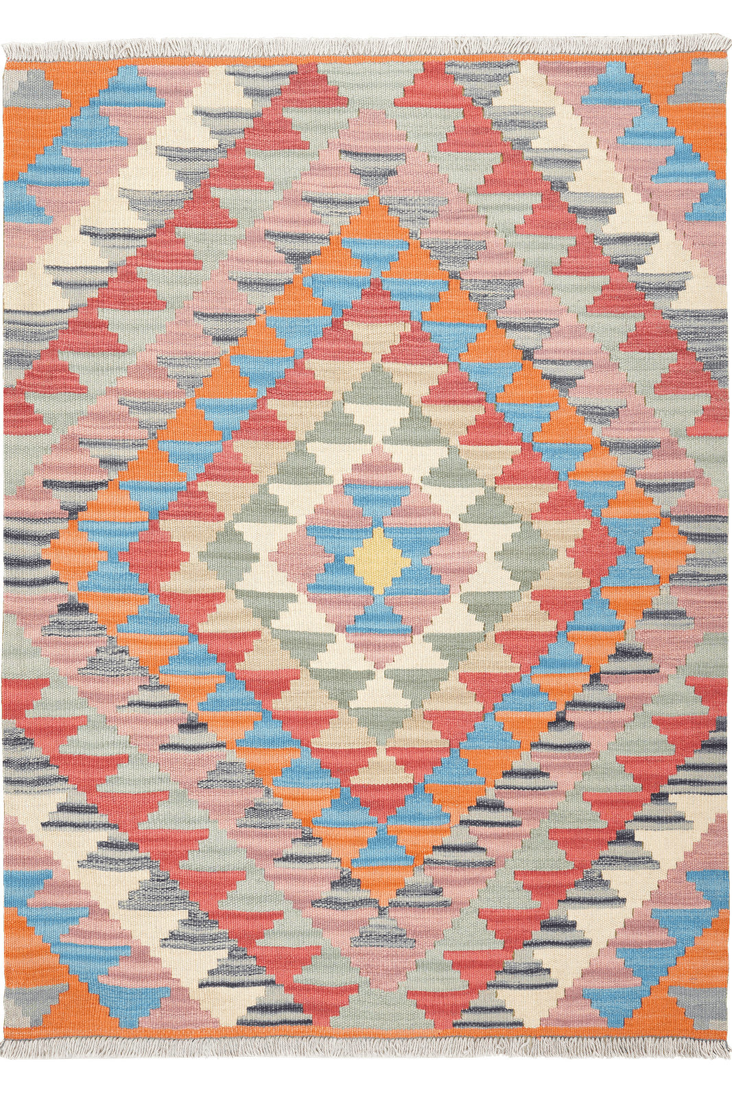 Kelim Gashgai — Handmade, 105x147 cm, Multicolor, 100% Virgin Wool | Main view