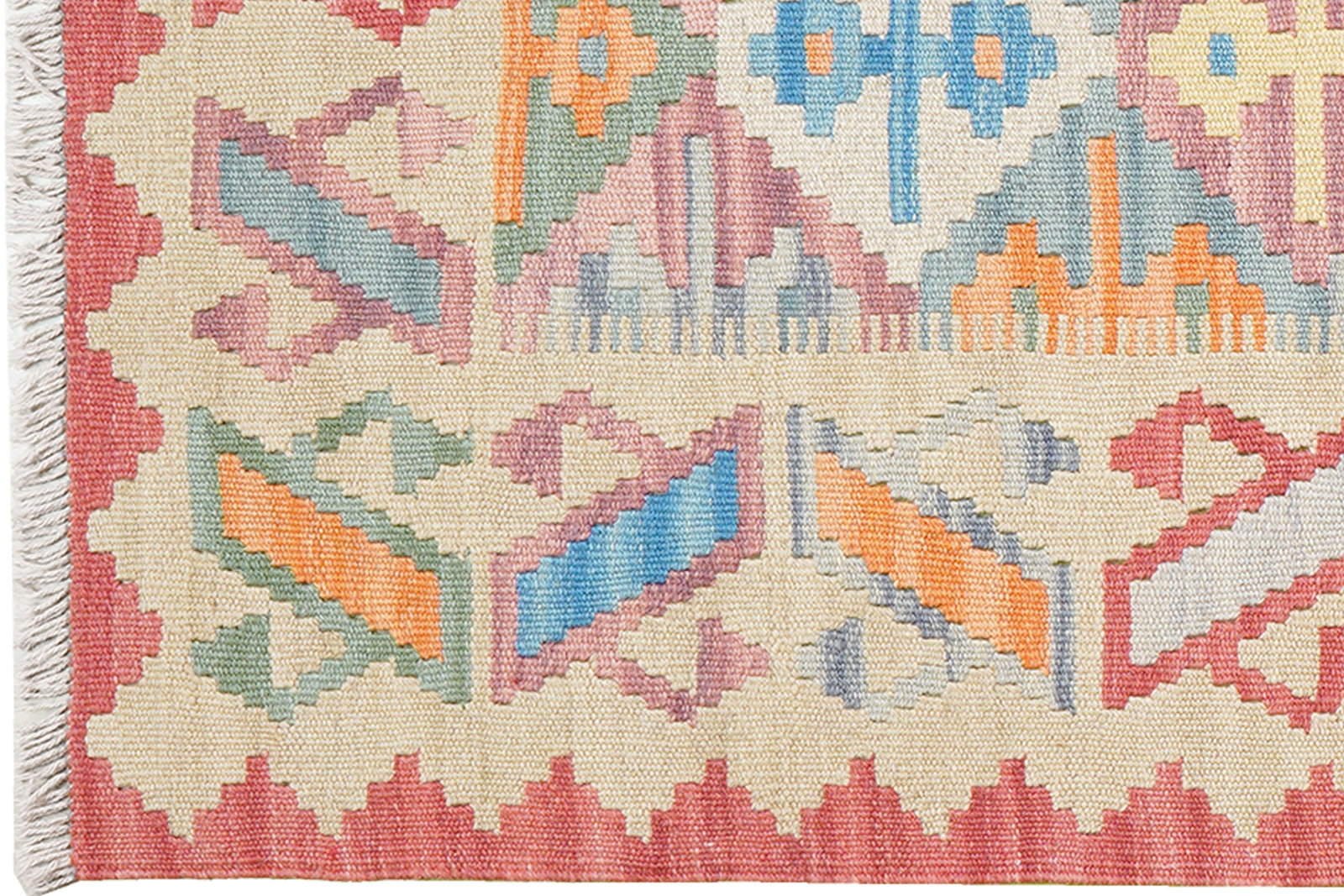 Kelim Gashgai — Handgefertigt, 207x86 cm, Beige, 100% Virgin Wool | View 4