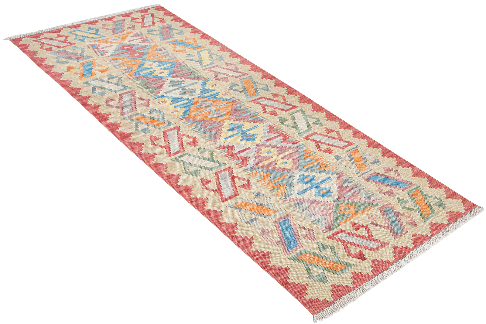 Kelim Gashgai — Handgefertigt, 207x86 cm, Beige, 100% Virgin Wool | View 5