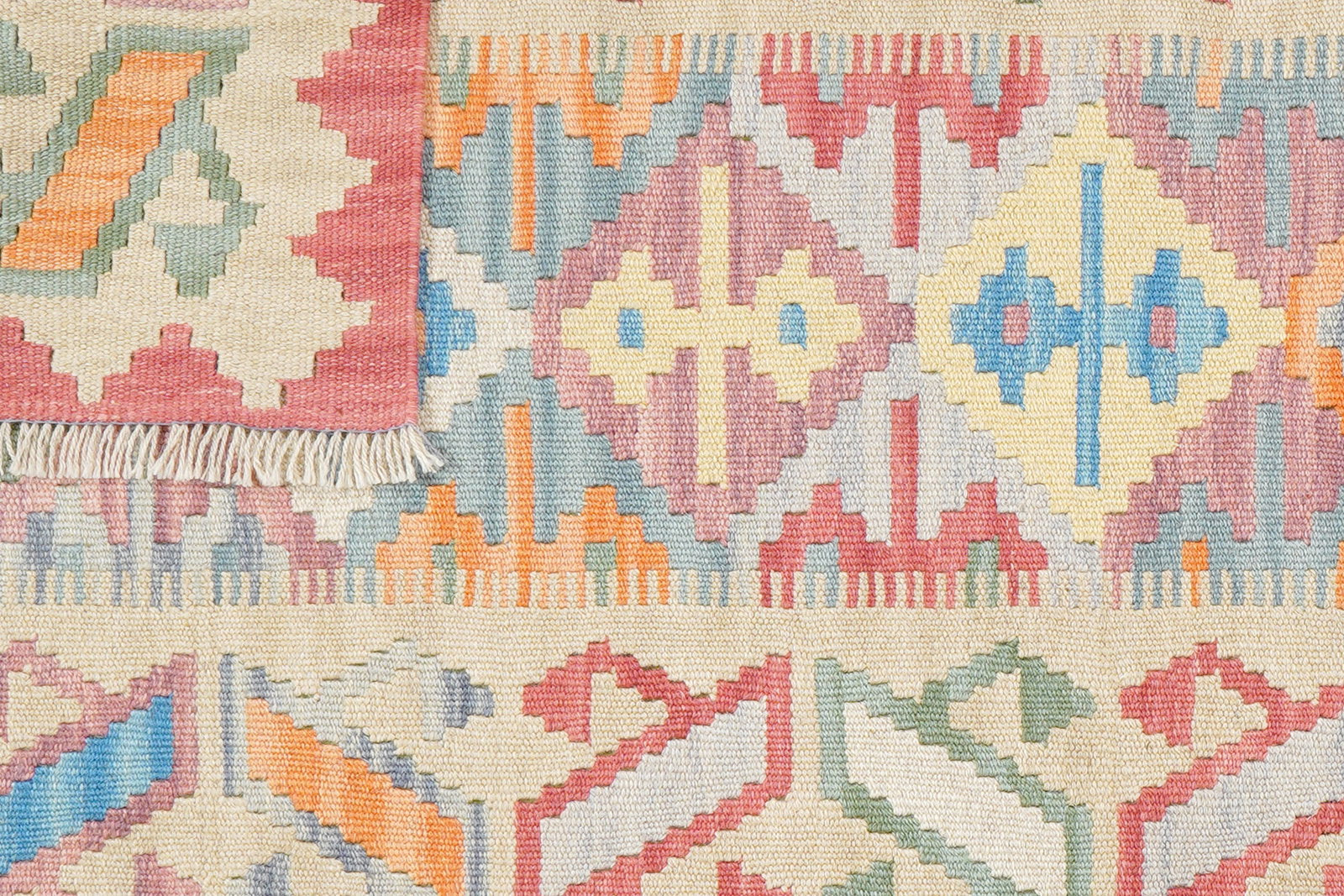Kelim Gashgai — Handgefertigt, 207x86 cm, Beige, 100% Virgin Wool | View 7