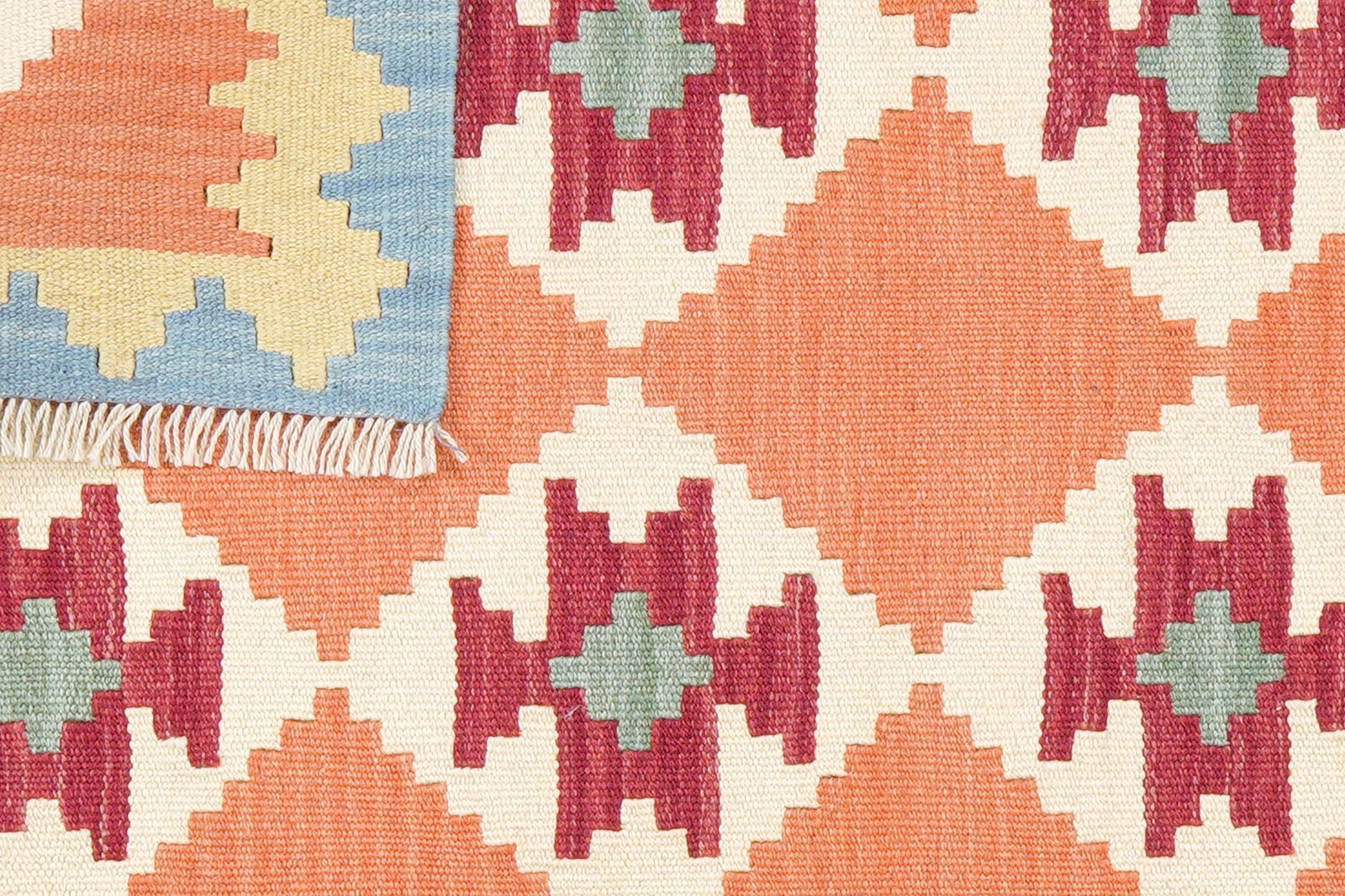Kelim Gashgai — Handmade, 81x122 cm, Orange, 100% Virgin Wool | View 6