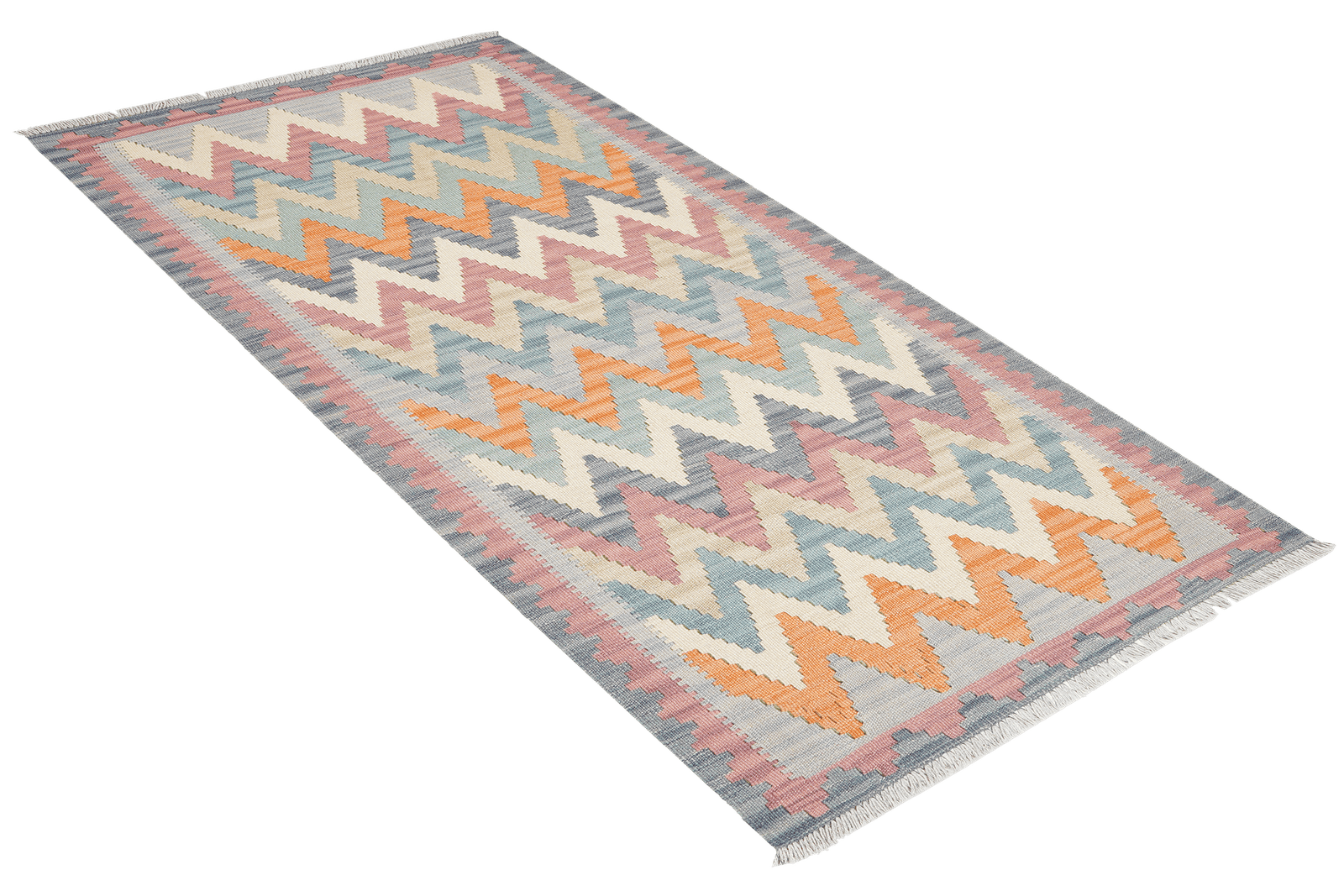 Kelim Gashgai — Handmade, 87x186 cm, Multicolor, 100% Virgin Wool | View 4