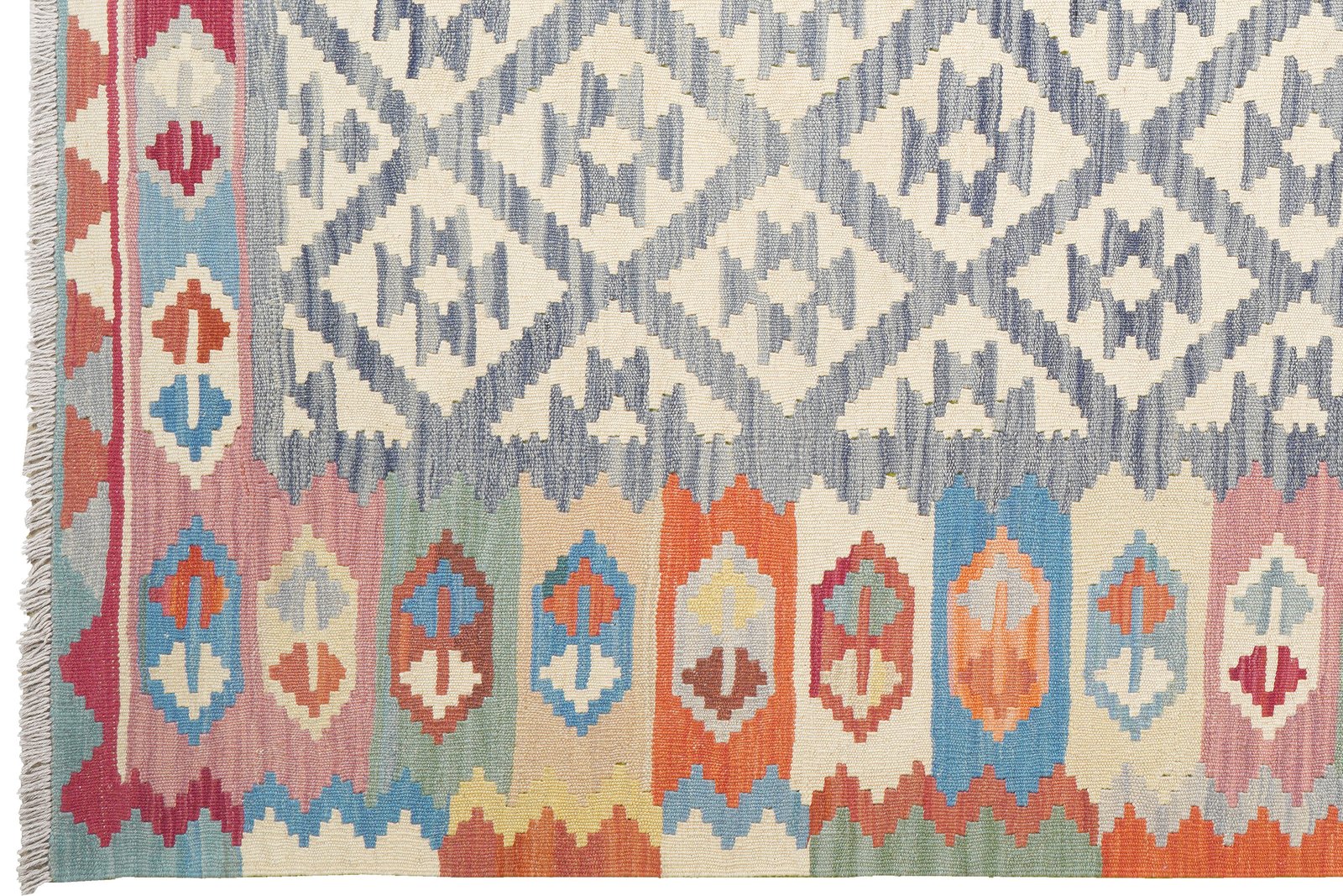 Kelim Gashgai — Handmade, 178x258 cm, Blue, 100% Virgin Wool | View 3