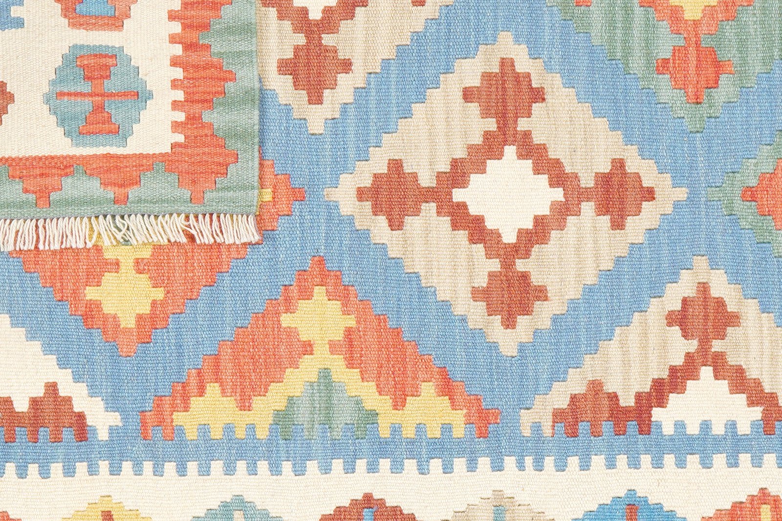 Kelim Gashgai — Handmade, 105x157 cm, Blue, 100% Virgin Wool | View 6