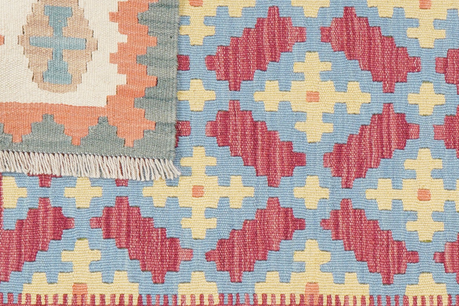 Kelim Gashgai — Handmade, 101x151 cm, Blue, 100% Virgin Wool | View 6