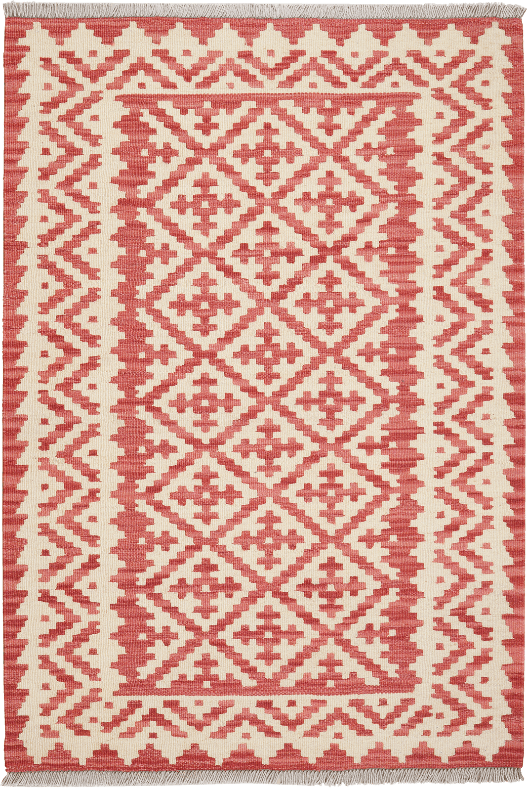 Kelim Gashgai — Handmade, 105x153 cm, Beige, 100% Virgin Wool | Main view